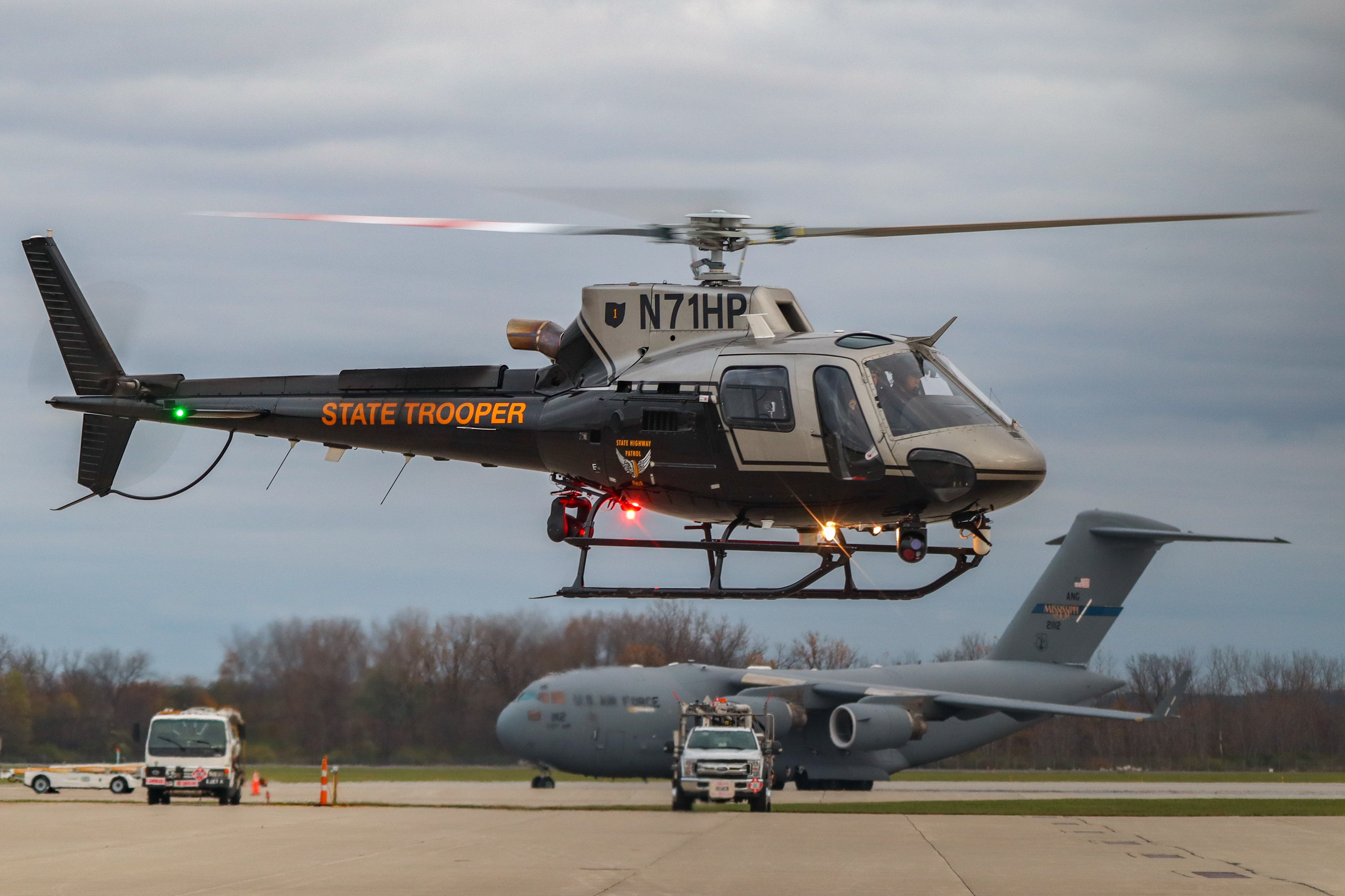 Full size: Ohio State Highway Patrol Airbus Helicopter H125 N71HP at Rickenbacker International Airport
