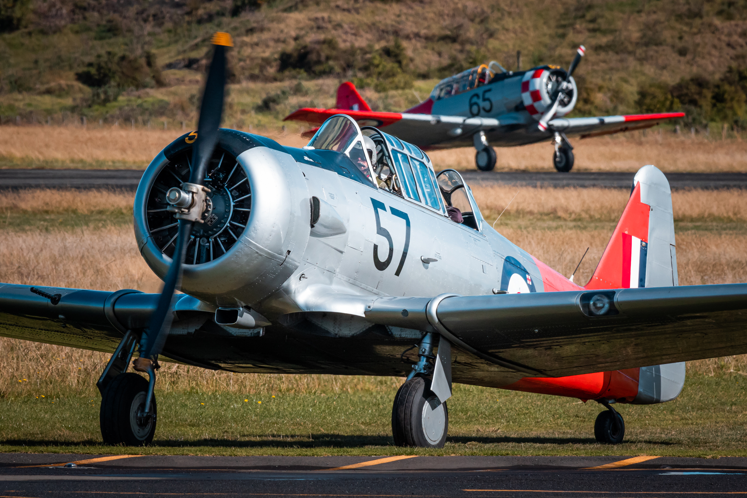 Full size: PRIVATE North American AT-6 Harvard ZK-TVI at Whanganui Airport
