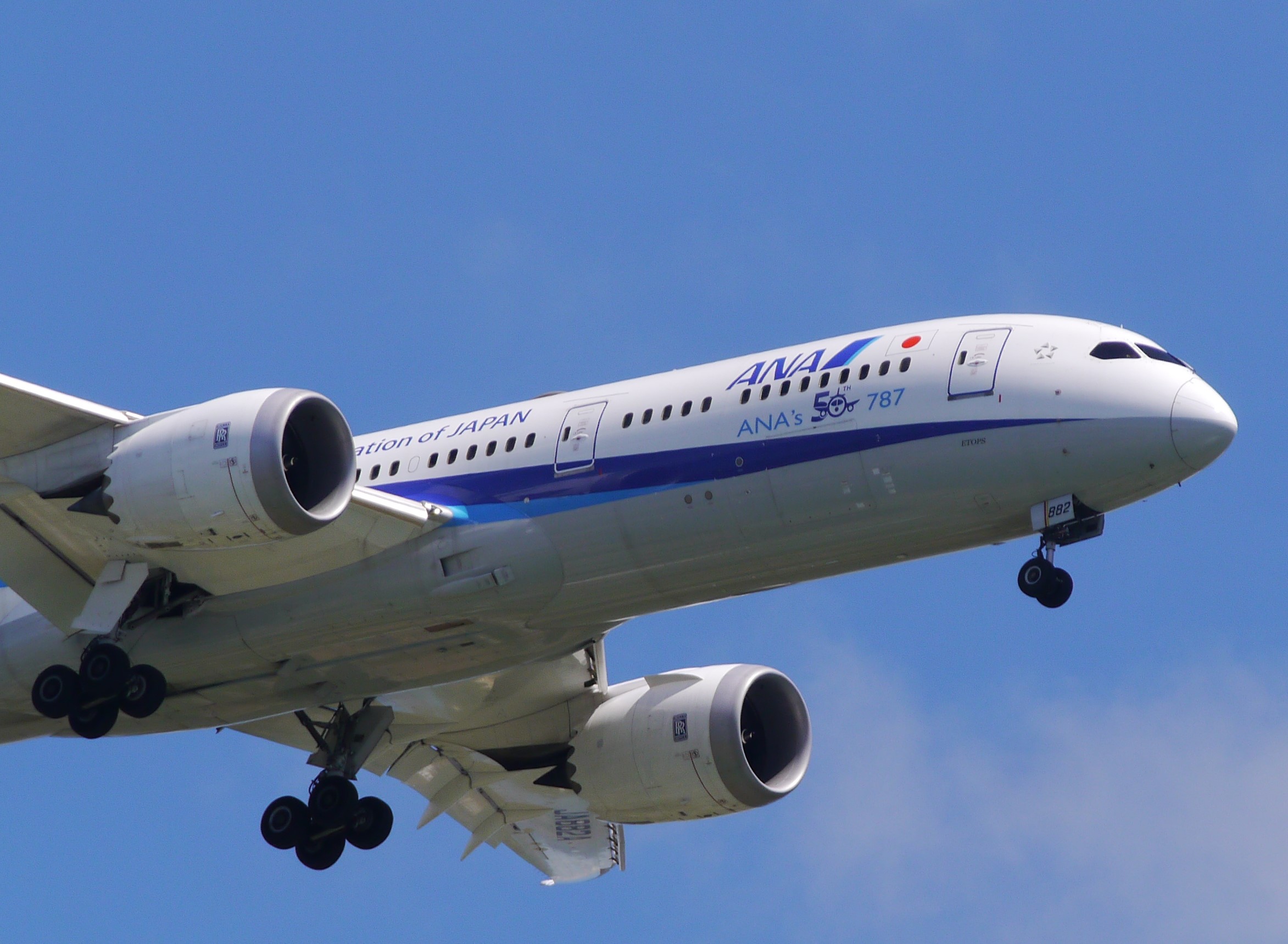 Full size: All Nippon Airways B787-9 JA882A at Daniel K Inouye International Airport