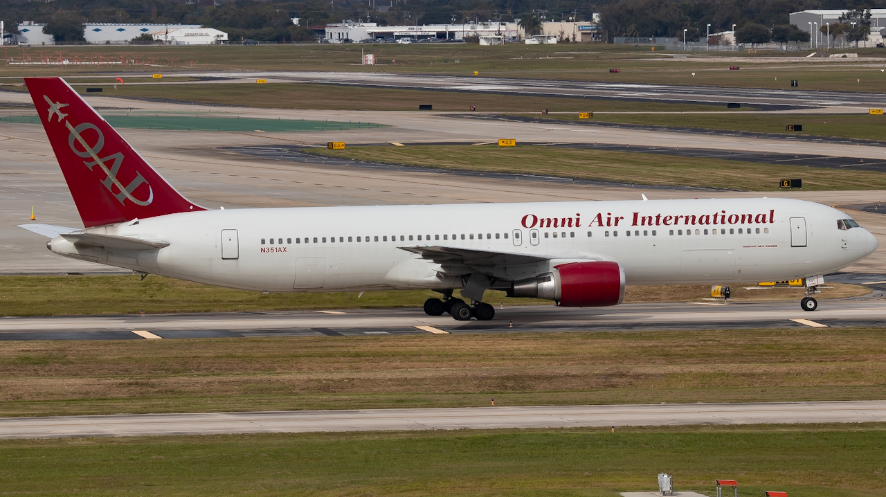 Full size: Omni Air International Boeing 767-300ER N351AX at Tampa International Airport