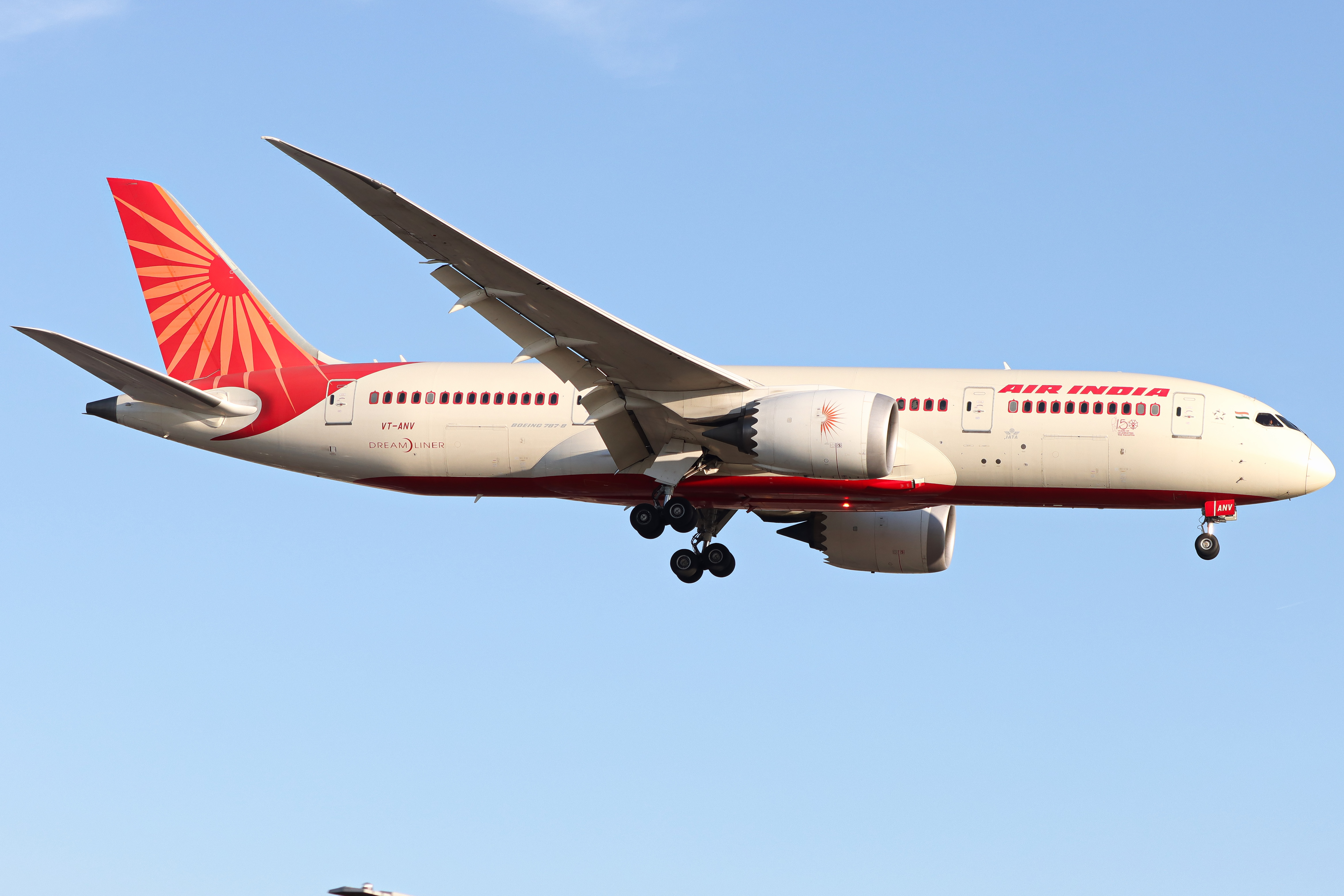 Full size: Air India Boeing 787-8 VT-ANV at London Heathrow International Airport