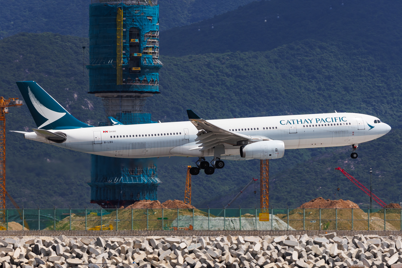 Full size: Cathay Pacific Airbus A330-300 B-LBG at Hong Kong International Airport