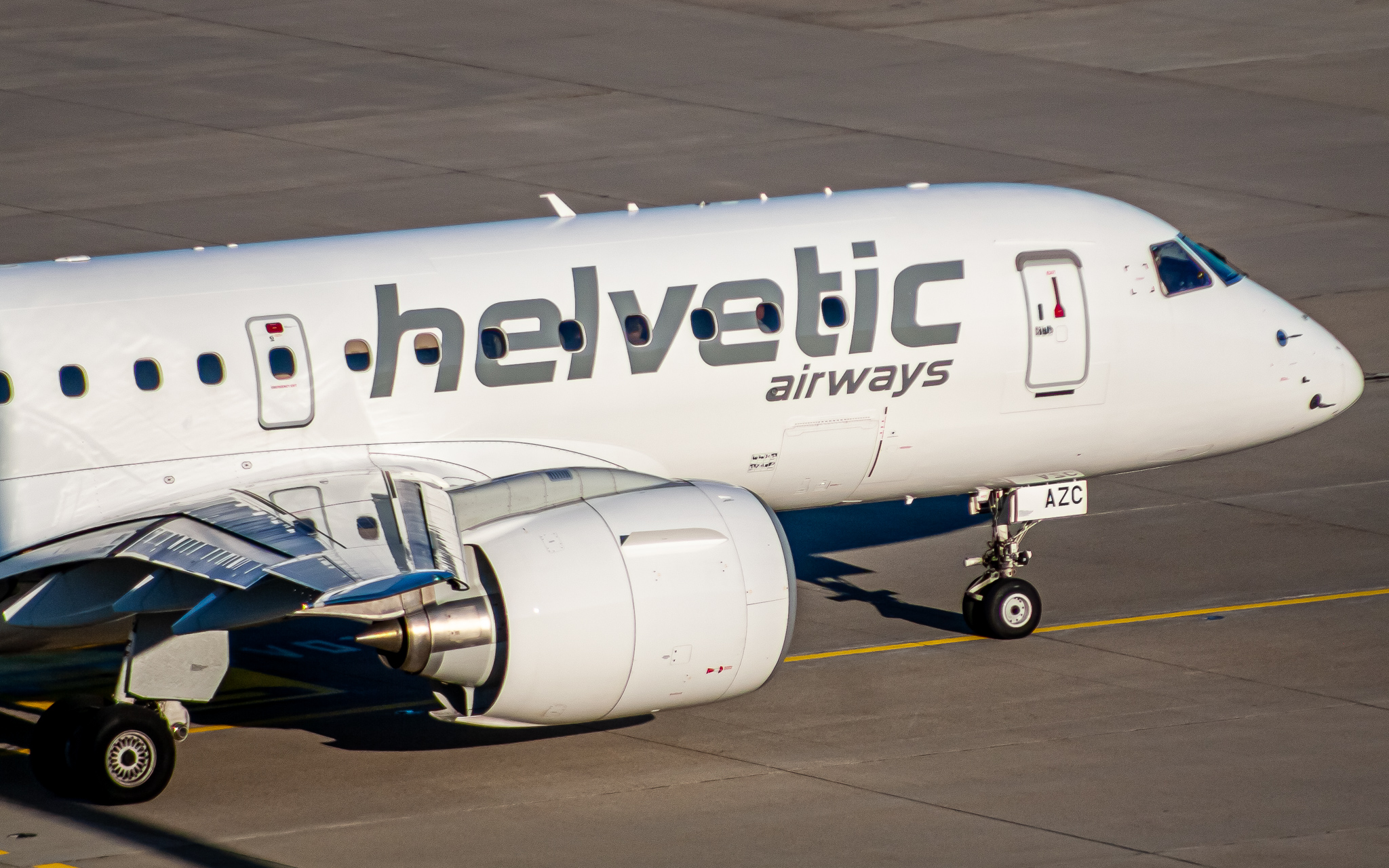 Full size: Helvetic Airways Embraer E190-E2 HB-AZC at Zurich-Kloten Airport