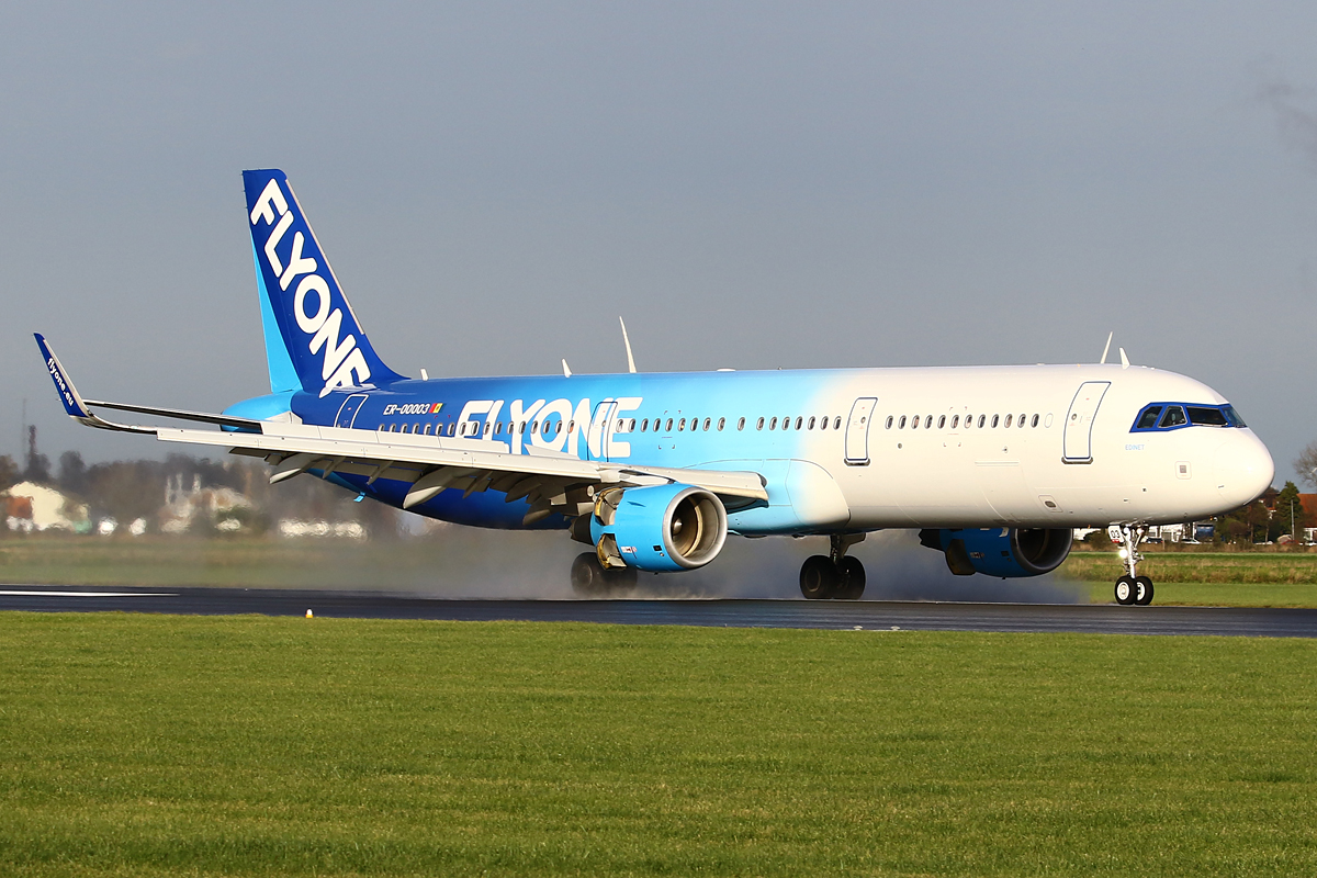Full size: FlyOne Airbus A321-200 ER-00003 at Amsterdam Schiphol Airport