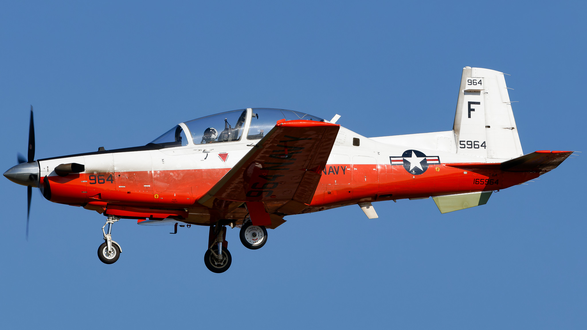 Full size: USN - United States Navy Beechcraft T-6 Texan II 165964 at St. Petersburg Clearwater International Airport