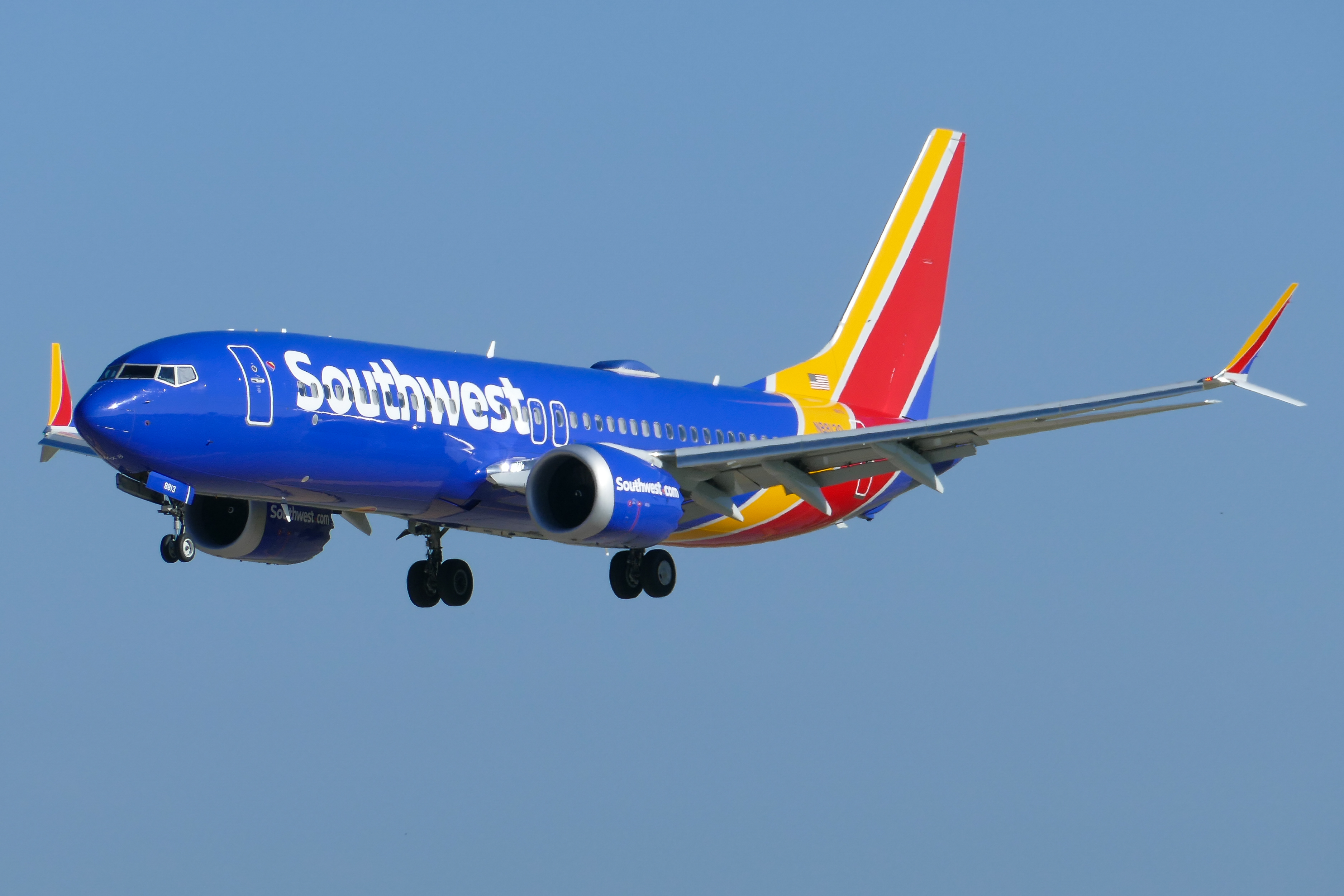 Full size: Southwest Airlines Boeing 737 MAX 8 N8813Q at Austin-Bergstrom International Airport