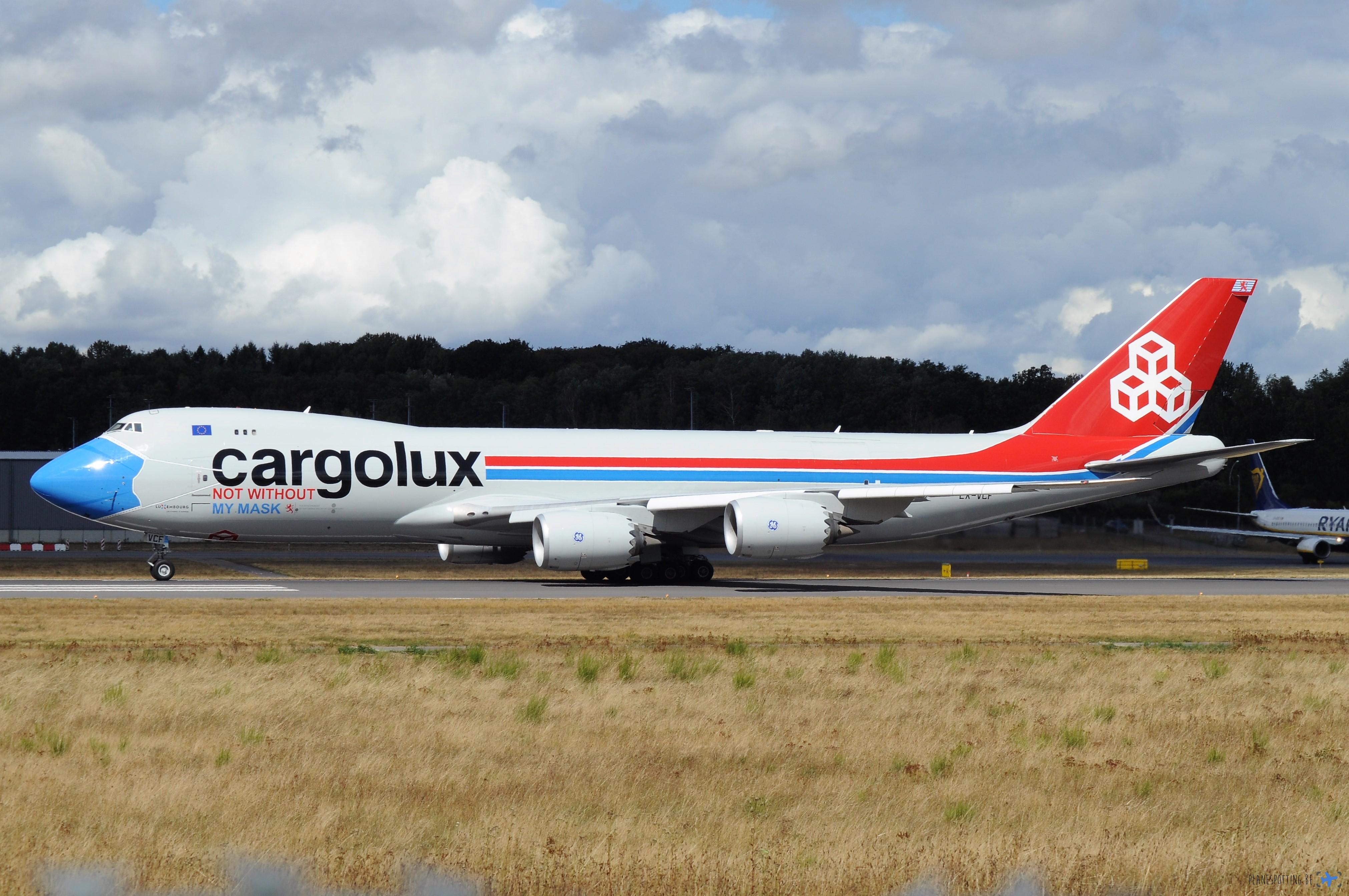 Full size: CargoLux Boeing 747-8F LX-VCF at Luxembourg Findel Airport