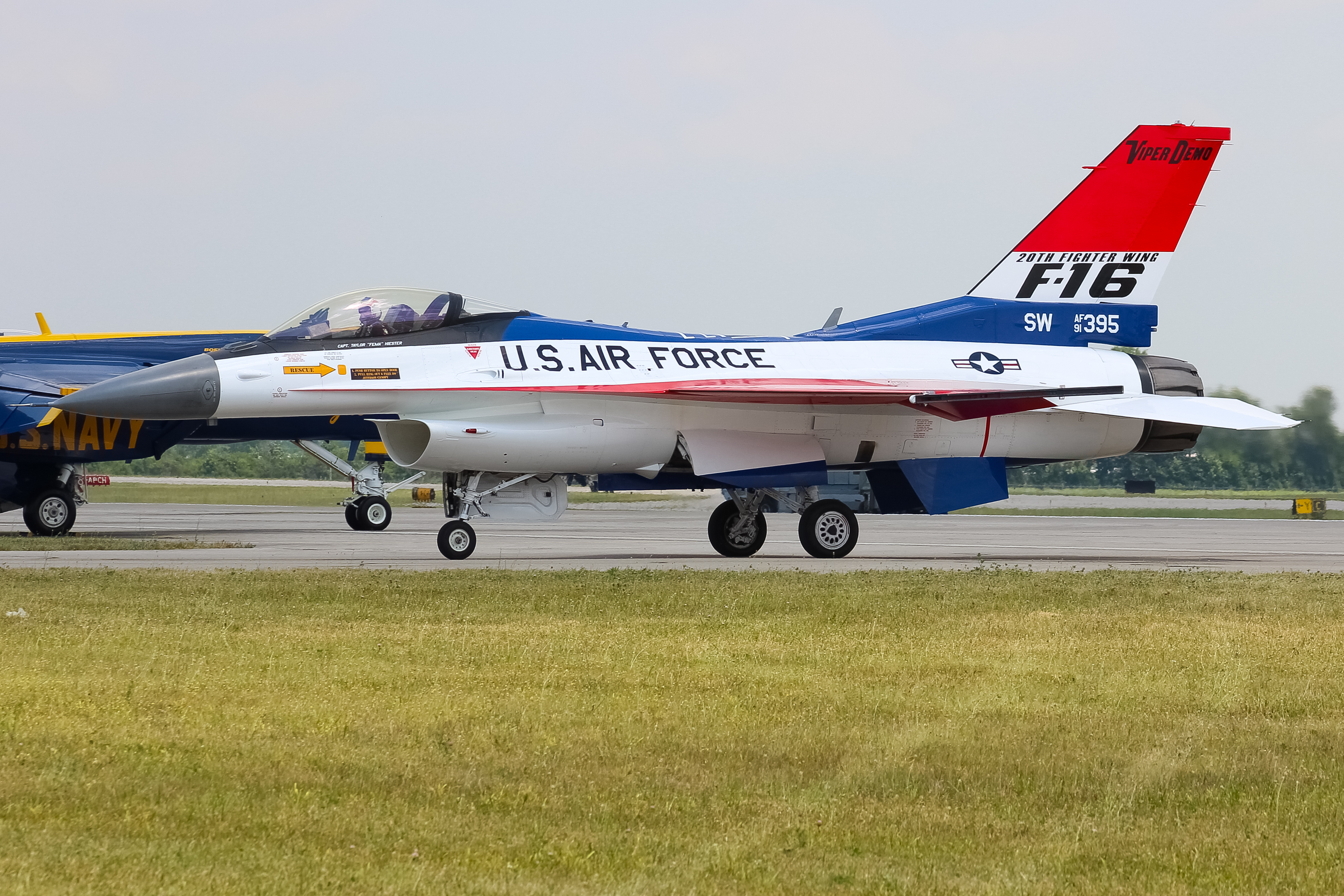 Full size: USAF - United States Air Force General Dynamics F-16 Fighting Falcon 91-0395 at James M Cox Dayton International Airport