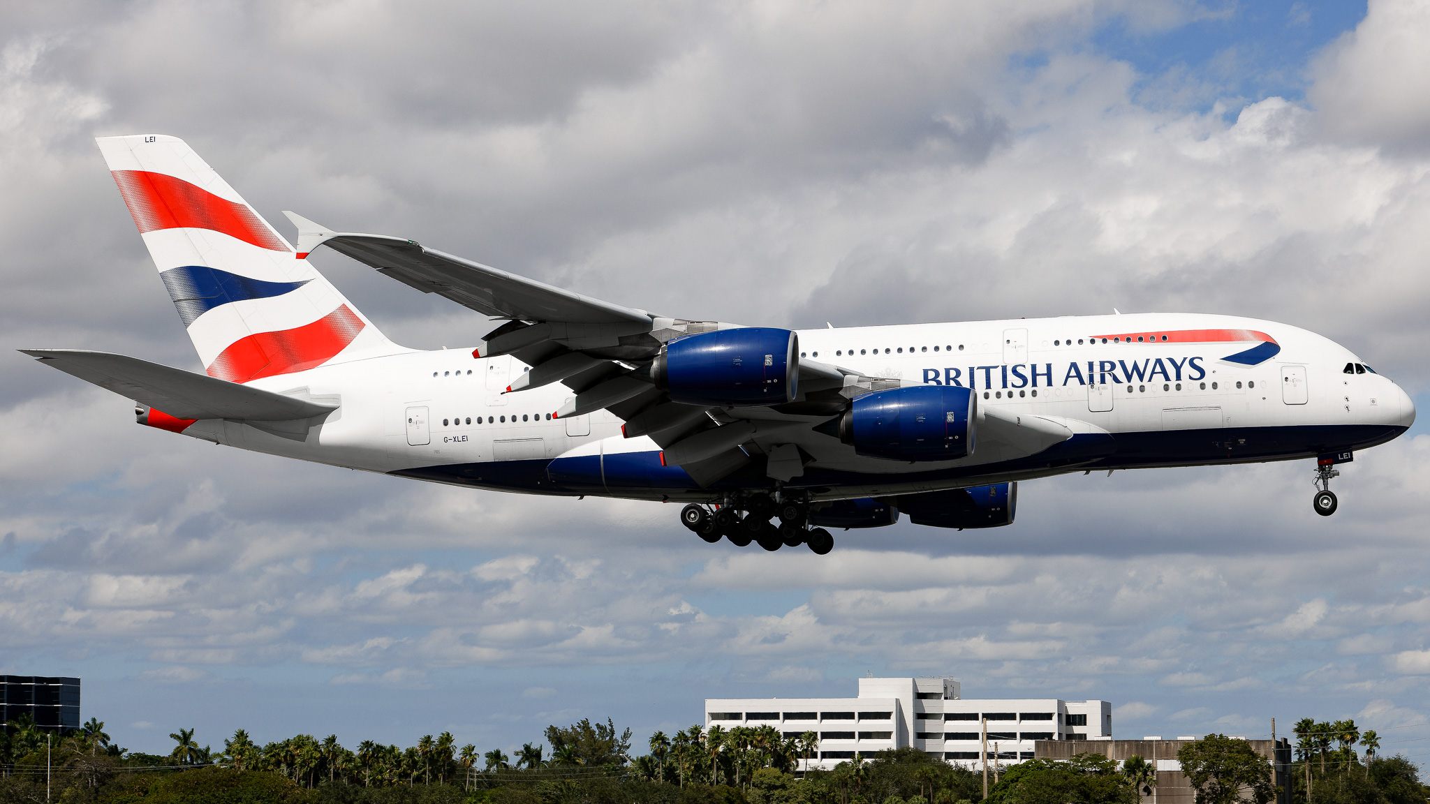 Full size: British Airways Airbus A380-800 G-XLEI at Miami International Airport