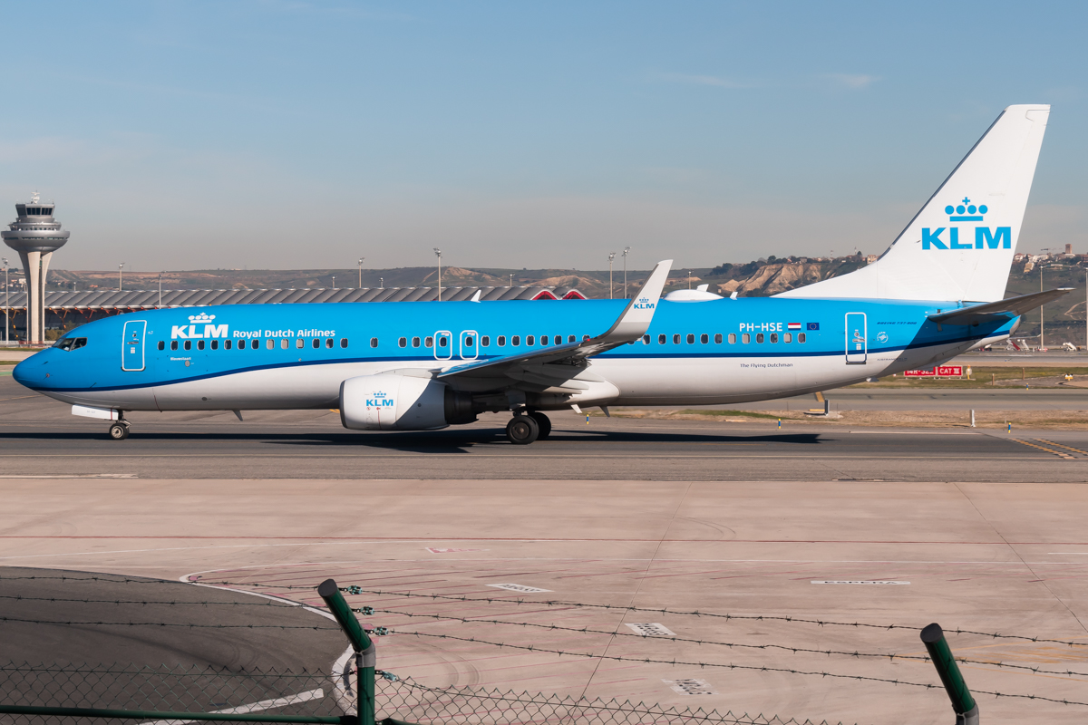 Full size: KLM Boeing 737-800 PH-HSE at Madrid Barajas Airport