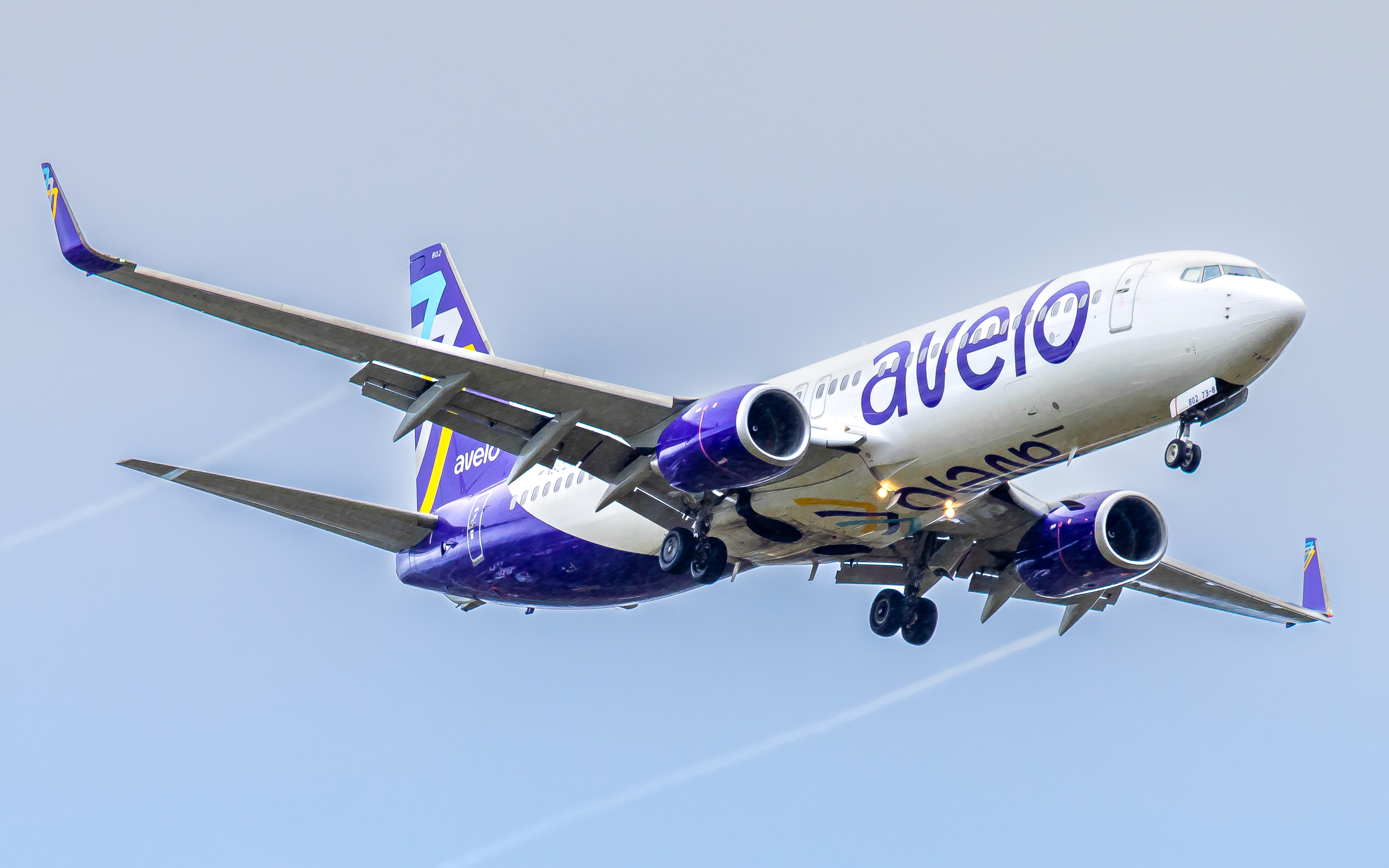 Full size: Avelo Airlines Boeing 737-800 N802XT at Roberts Field Airport