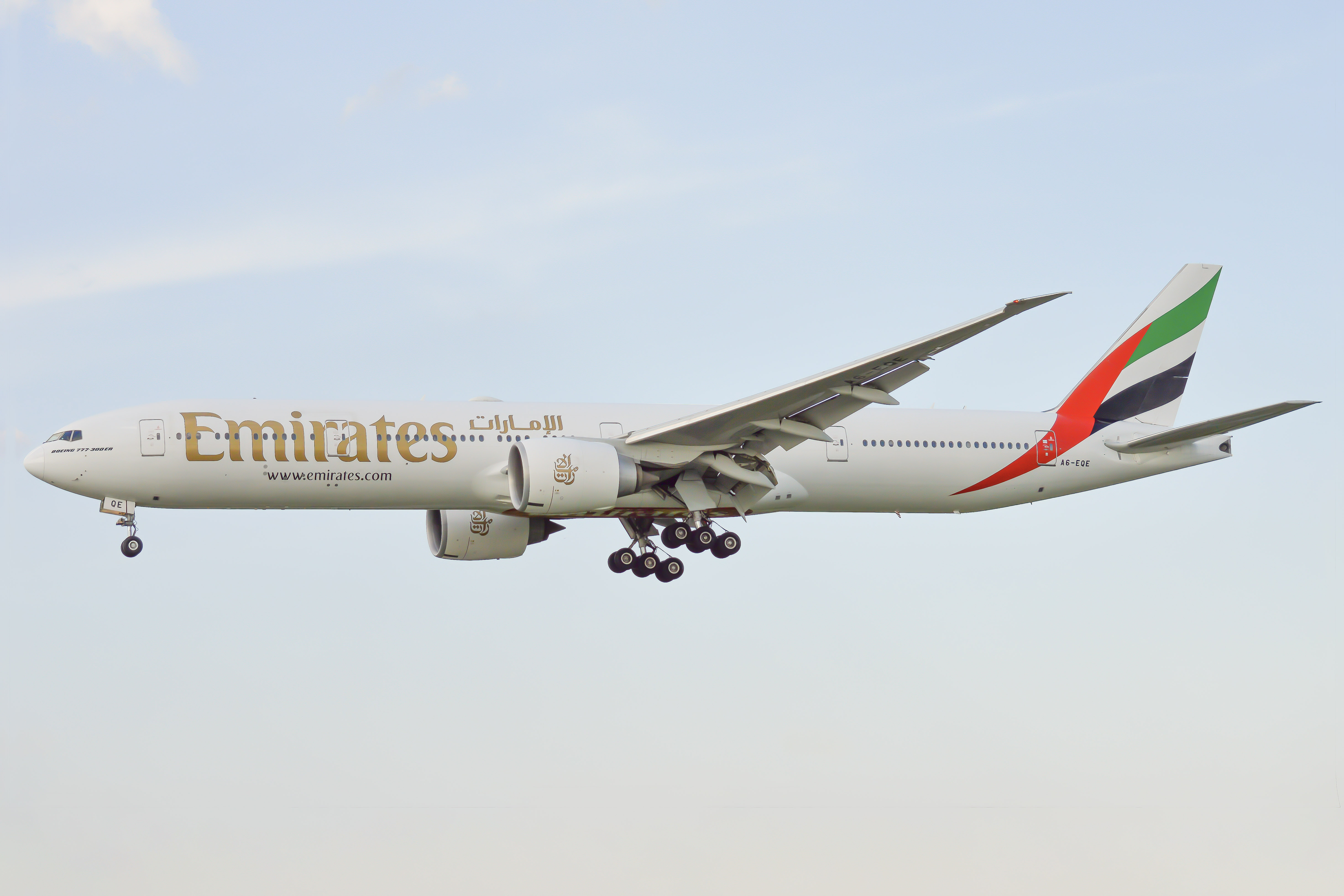 Full size: Emirates Boeing 777-300ER A6-EQE at Baltimore/Washington International Thurgood Marshall Airport