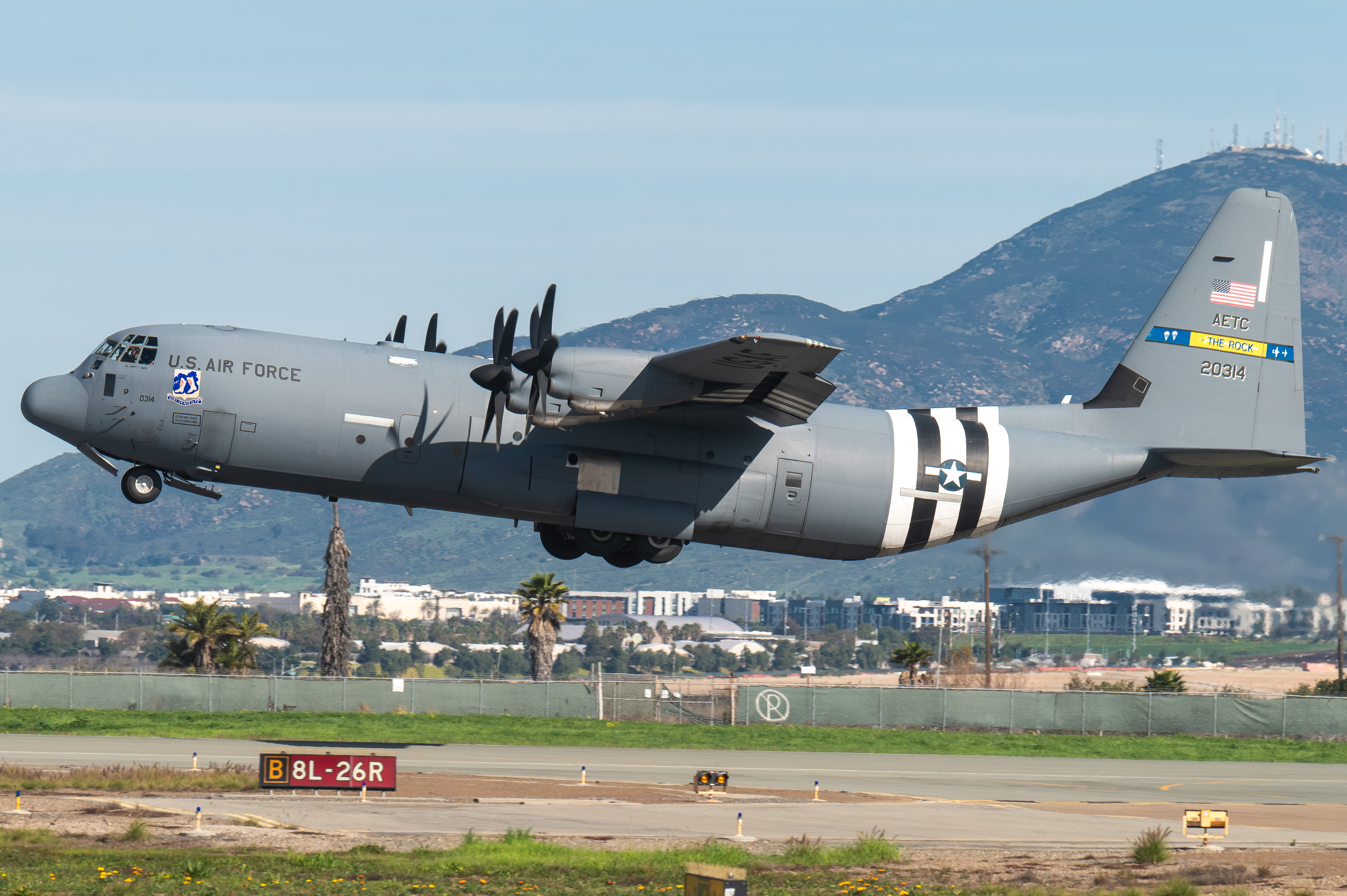 Full size: USAF - United States Air Force Lockheed C-130J Hercules 02-0314 at Brown Field Municipal Airport