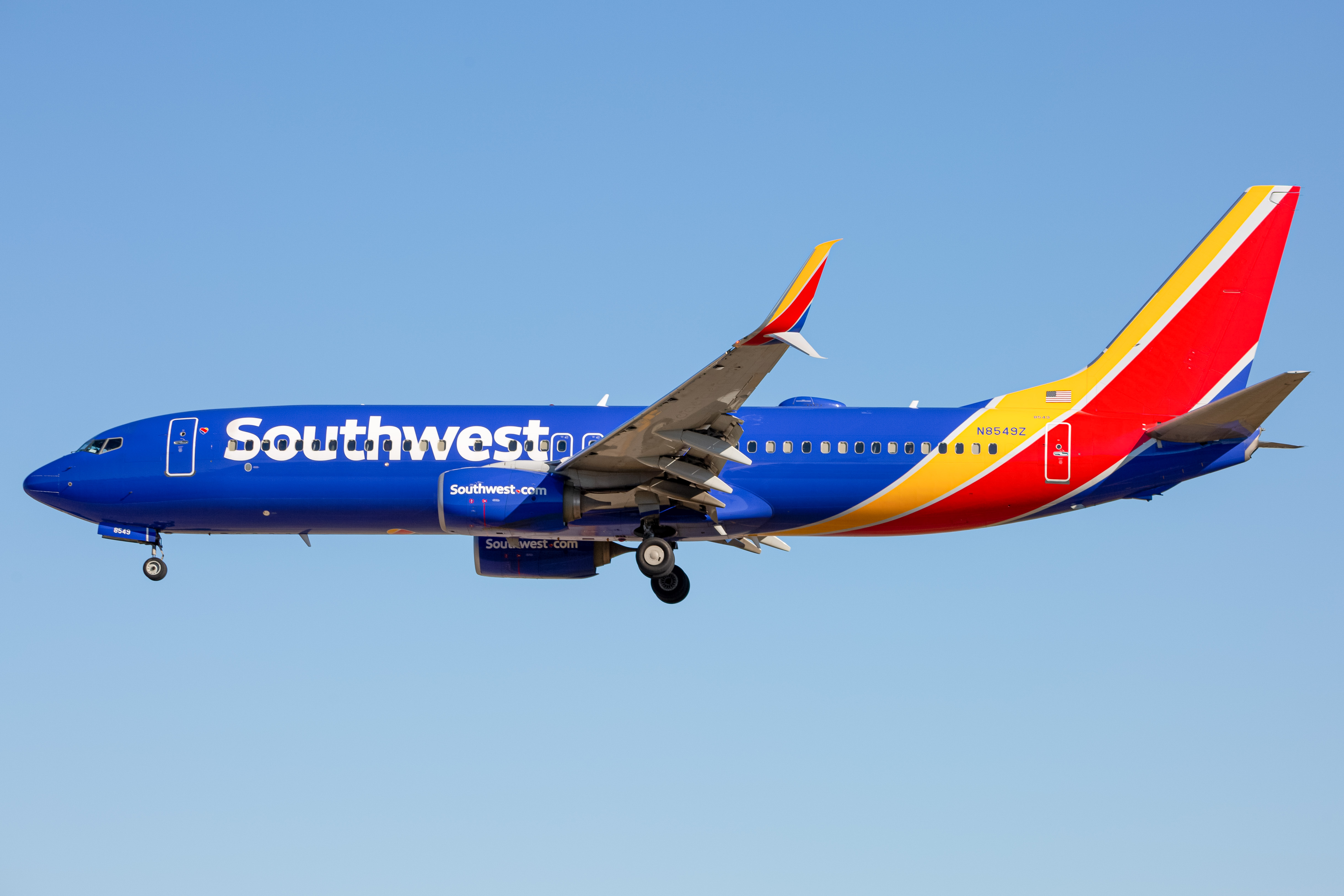 Full size: Southwest Airlines Boeing 737-800 N8549Z at Baltimore/Washington International Thurgood Marshall Airport