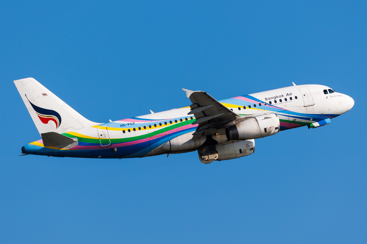 Full size: Bangkok Airways Airbus A319 HS-PGZ at Hong Kong International Airport