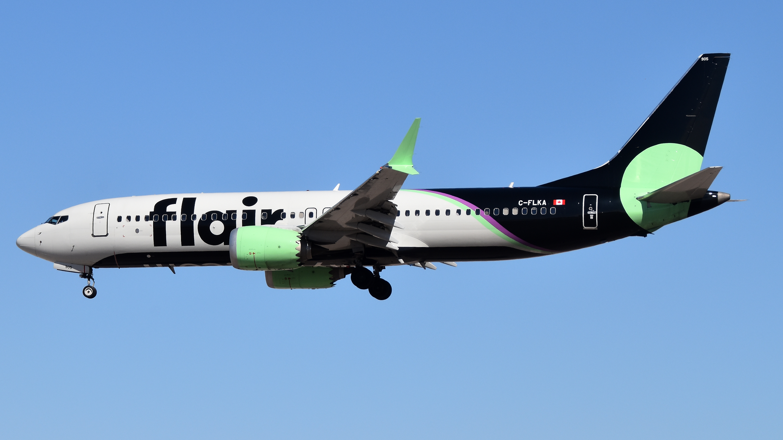 Full size: Flair Airlines Boeing 737-800 C-FLKA at Harry Reid International Airport