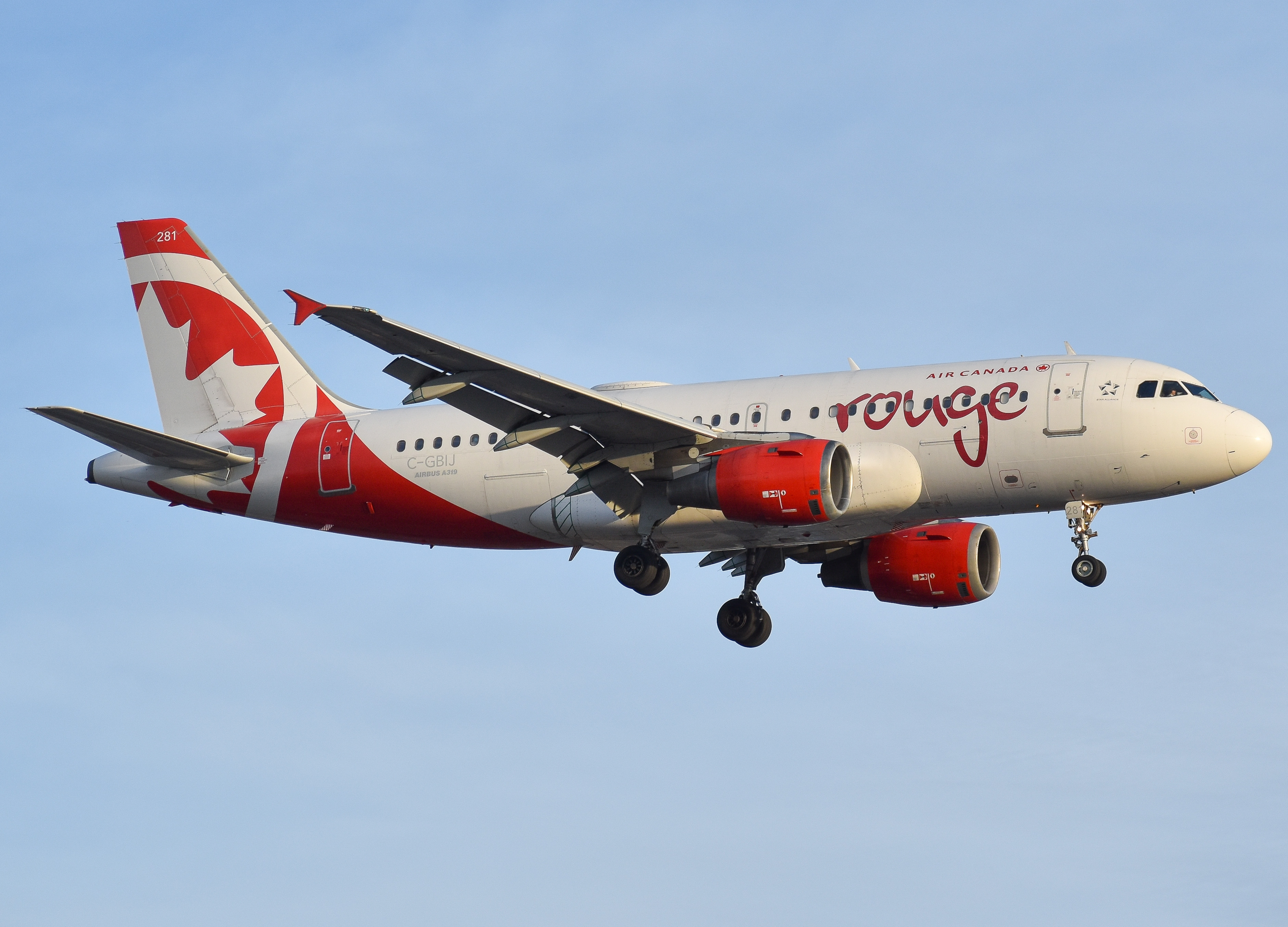 Full size: Air Canada Rouge Airbus A319 C-BGIJ at Lester B Pearson International Airport
