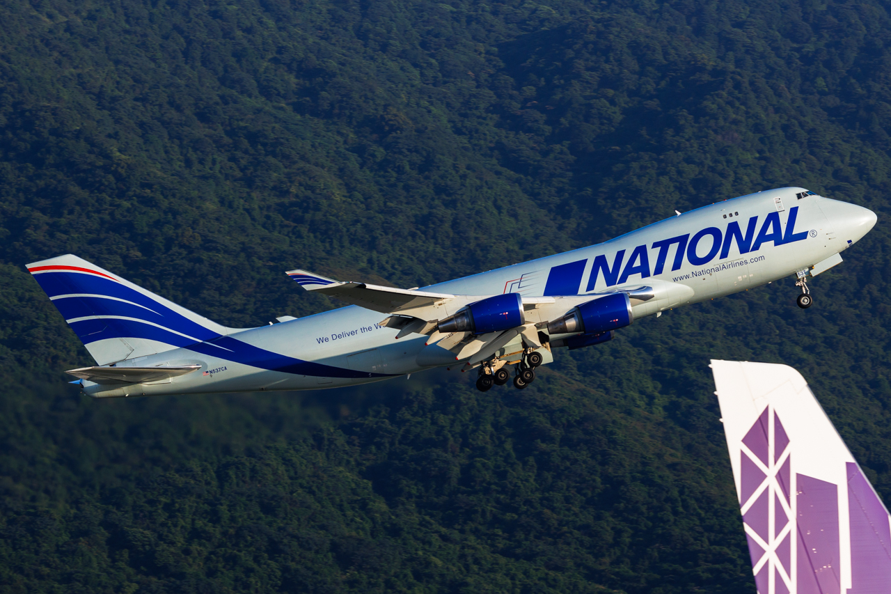Full size: National Airlines Boeing 747-400F N537CA at Hong Kong International Airport