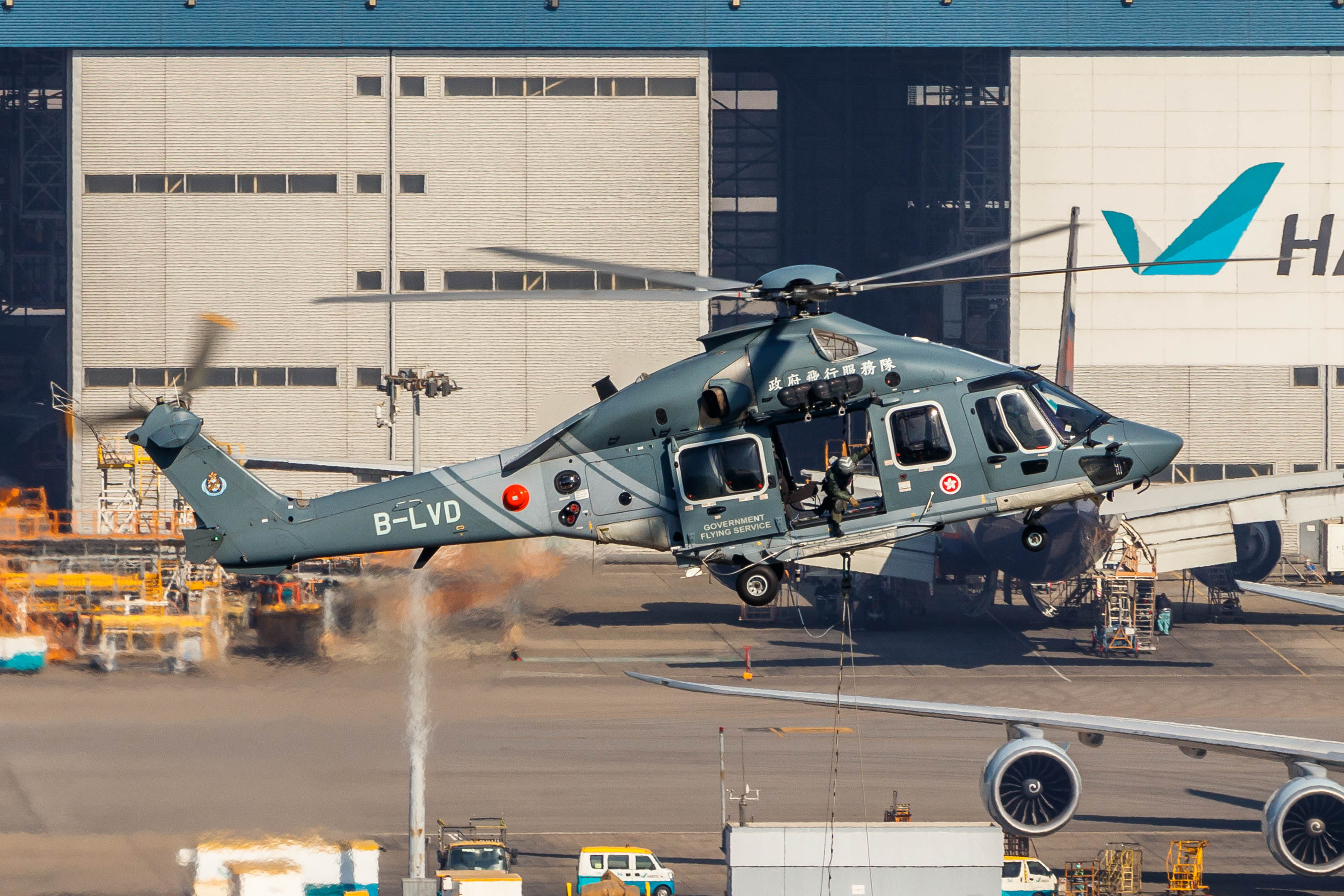 Full size: Government Flying Service Airbus Helicopters H175 B-LVD at Hong Kong International Airport