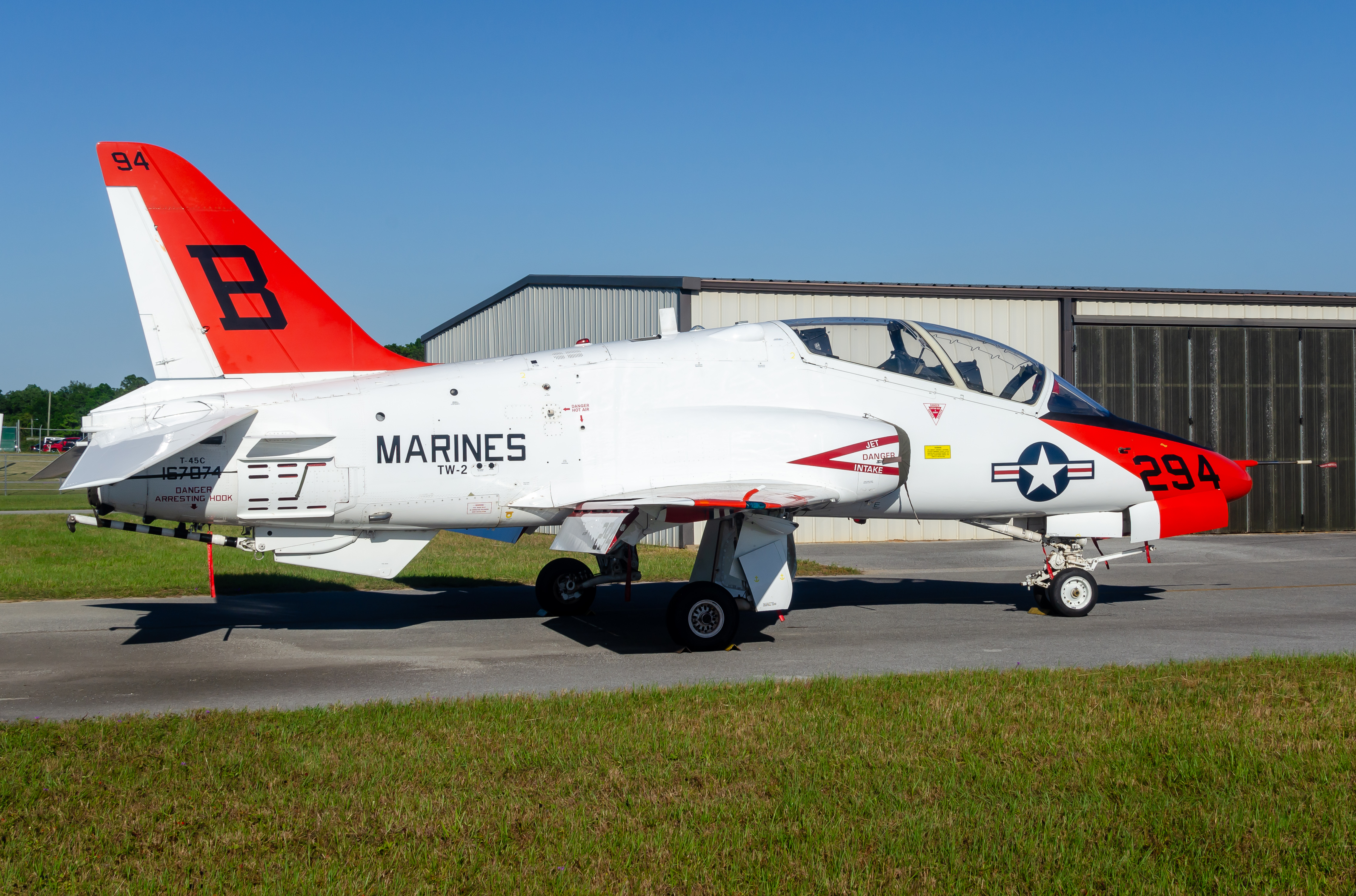 Full size: USMC - United States Marine Corp McDonnell Douglas T-45 Goshawk 167074 at Pensacola International Airport