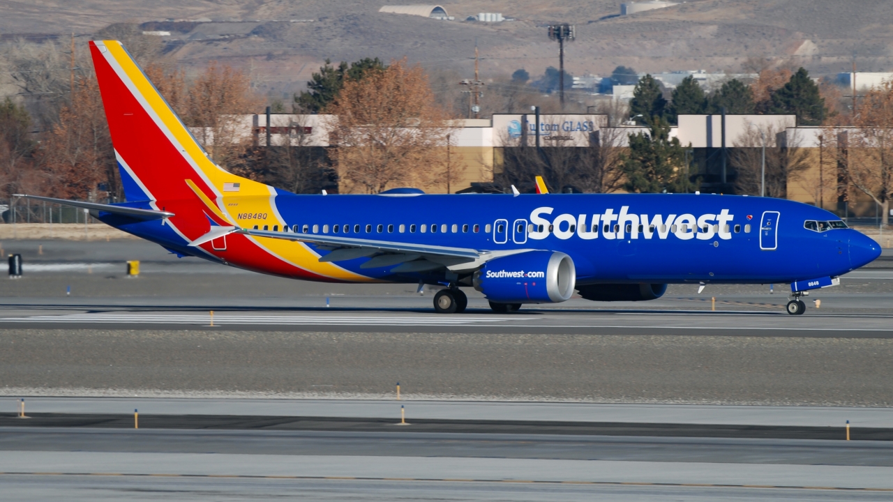 Full size: Southwest Airlines Boeing 737 MAX 8 N8848Q at Reno/Tahoe International Airport