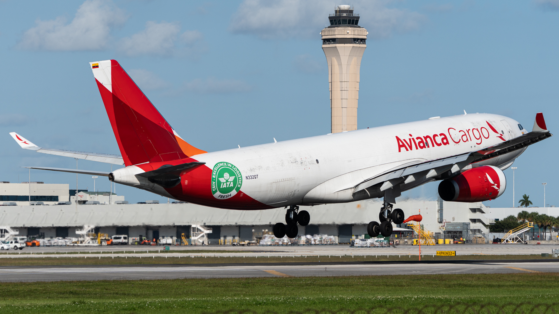 Full size: Avianca Cargo Airbus A330-200F N332QT at Miami International Airport