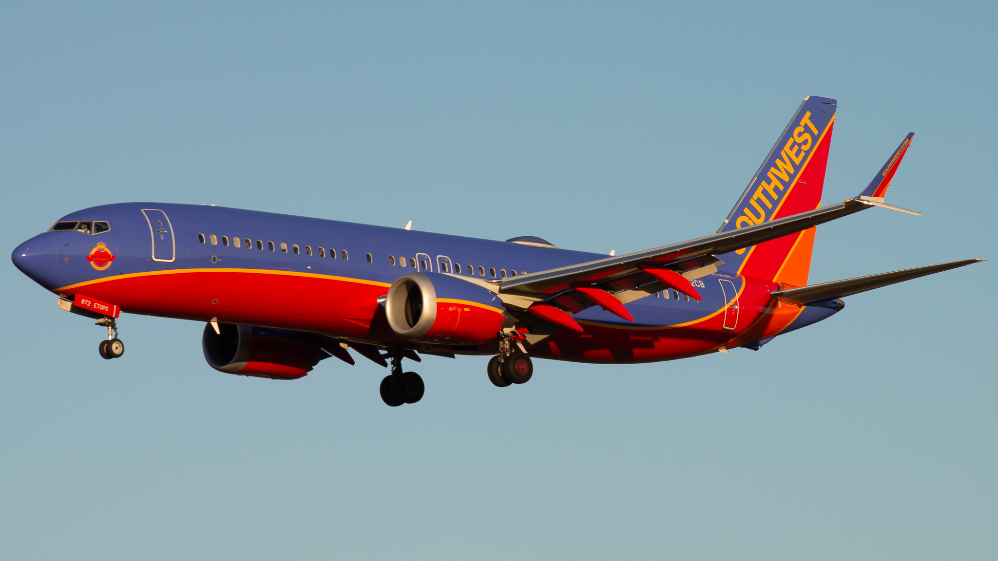 Full size: Southwest Airlines Boeing 737 MAX 8 N872CB at Baltimore/Washington International Thurgood Marshall Airport