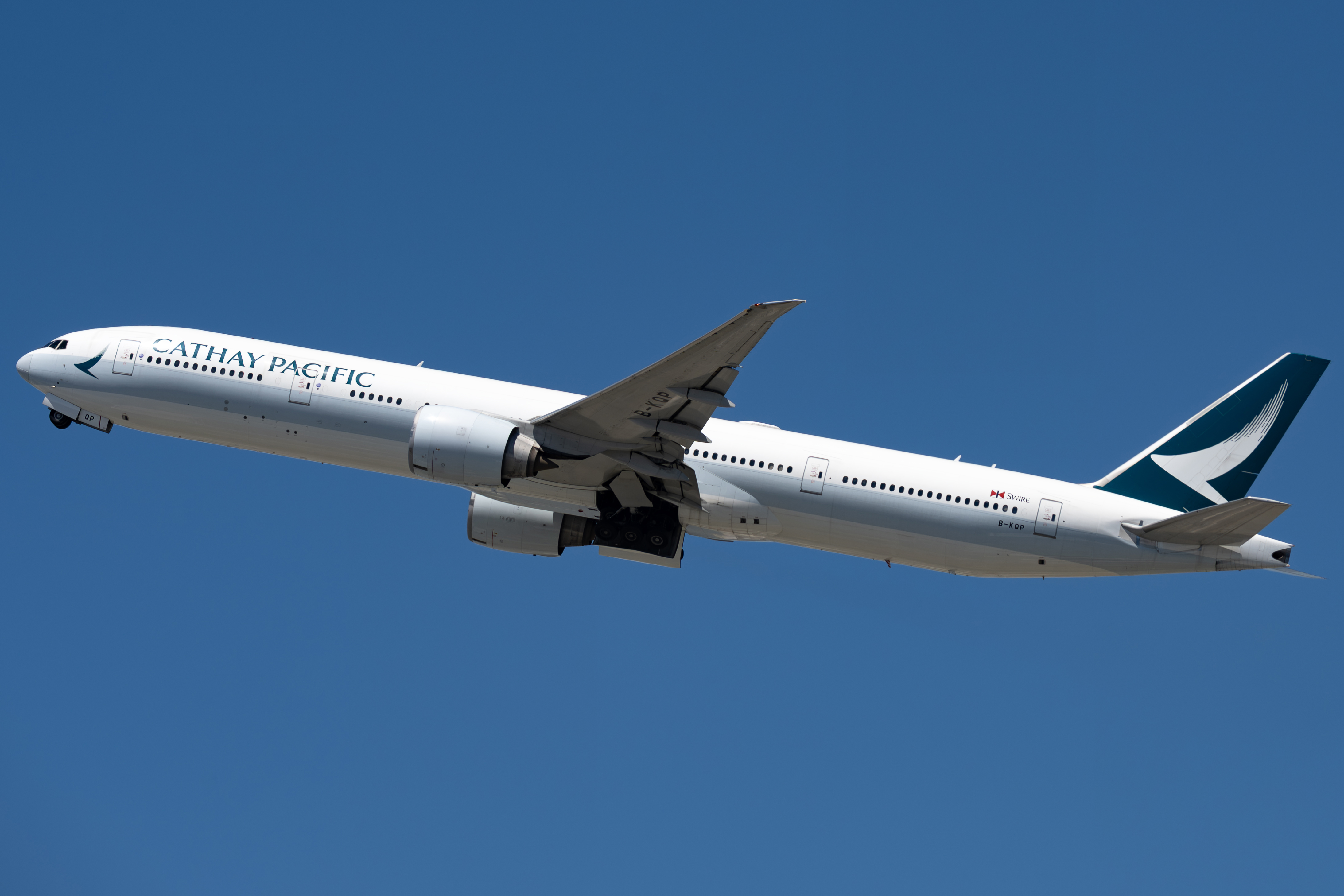 Full size: Cathay Pacific Boeing 777-300ER B-KQP at San Francisco International Airport