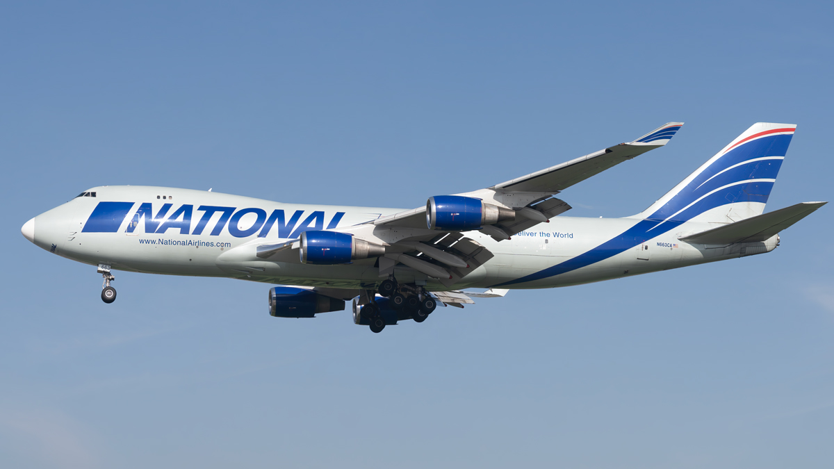 Full size: National Airlines Boeing 747-400F N663CA at Los Angeles International Airport