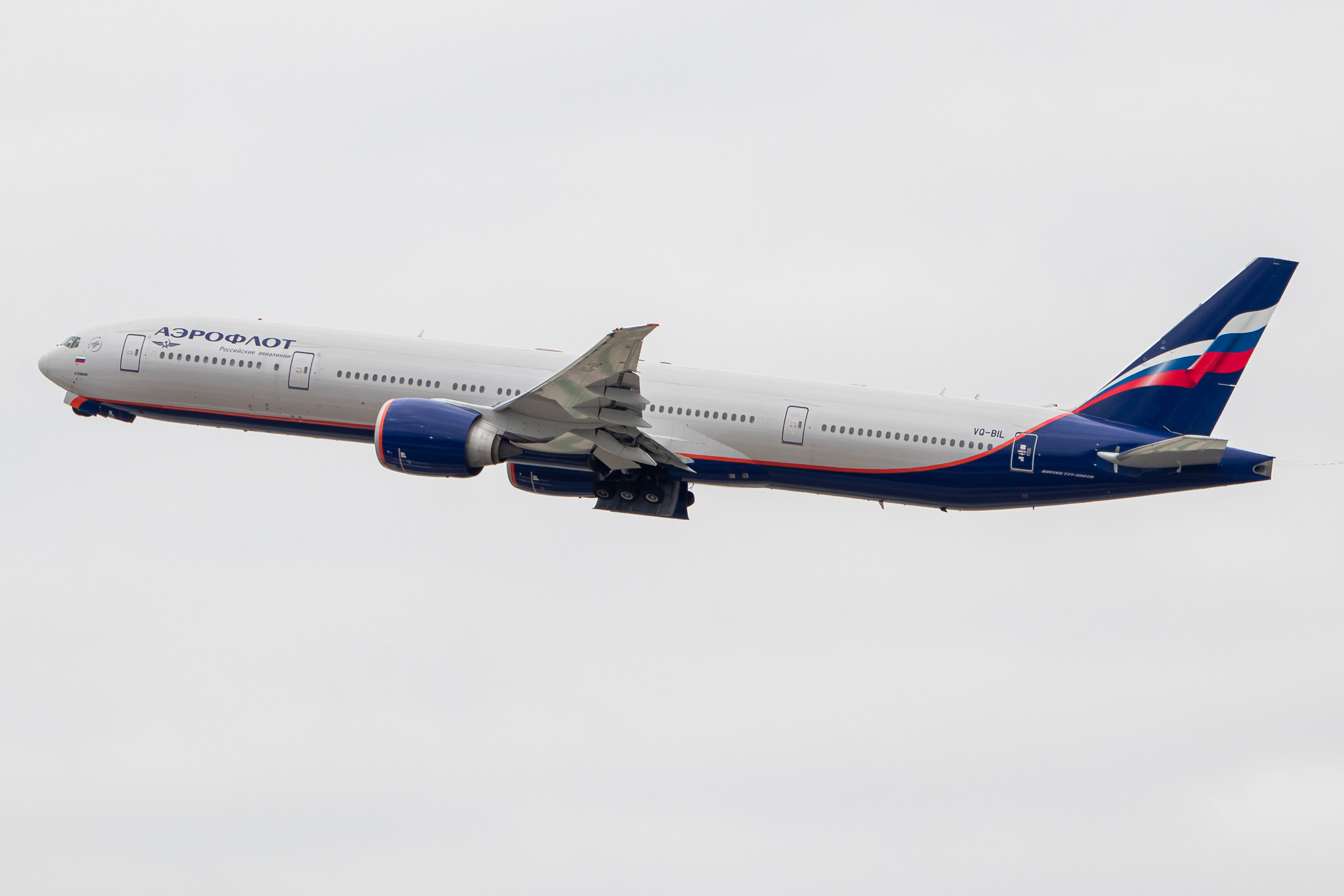 Full size: Aeroflot Boeing 777-300ER VQ-BIL at Los Angeles International Airport