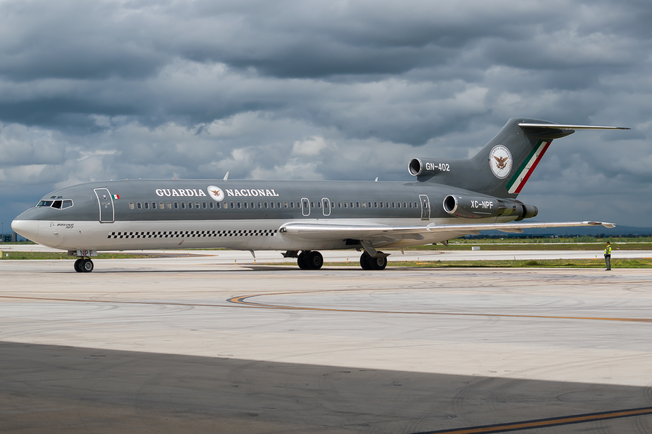 Full size: Mexico Guardia Nacional Boeing 727-200 XC-NPF at Mexico City Felipe Angeles International Airport