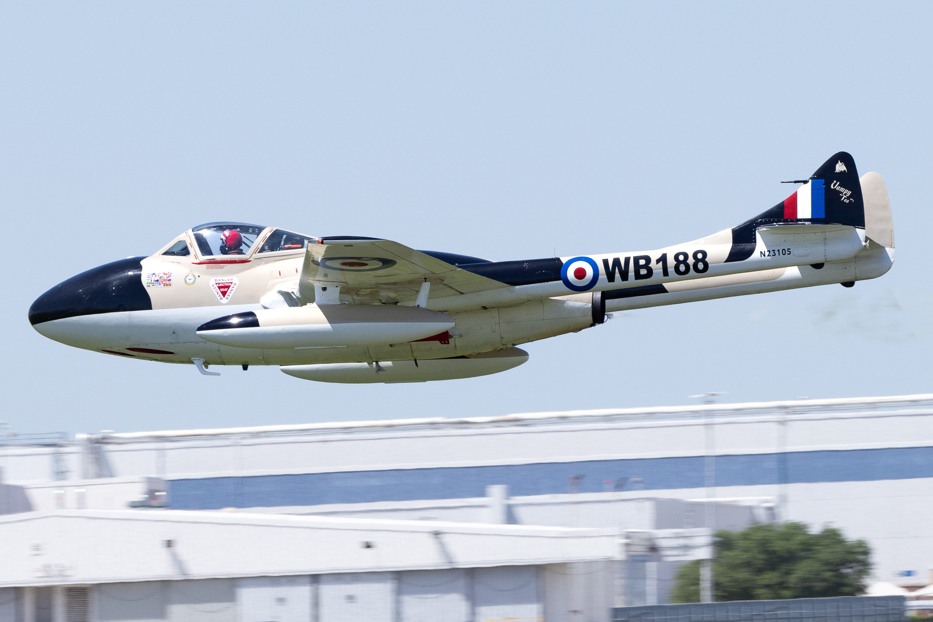 Full size: PRIVATE De Havilland DH-115 Vampire N23105 at Fort Worth Naval Air Station JRB (Carswell Field) Airport