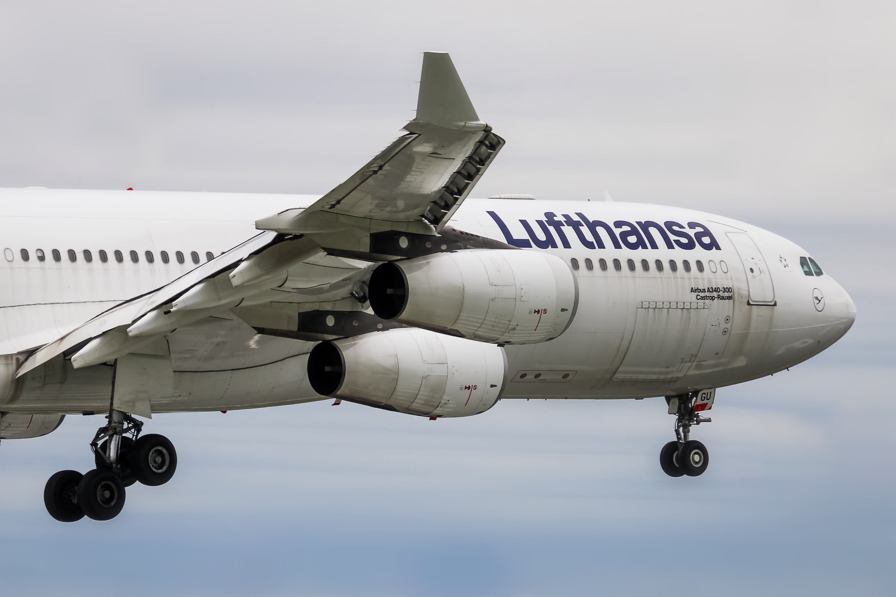 Full size: Lufthansa Airbus A340-300 D-AIGU at Philadelphia International Airport