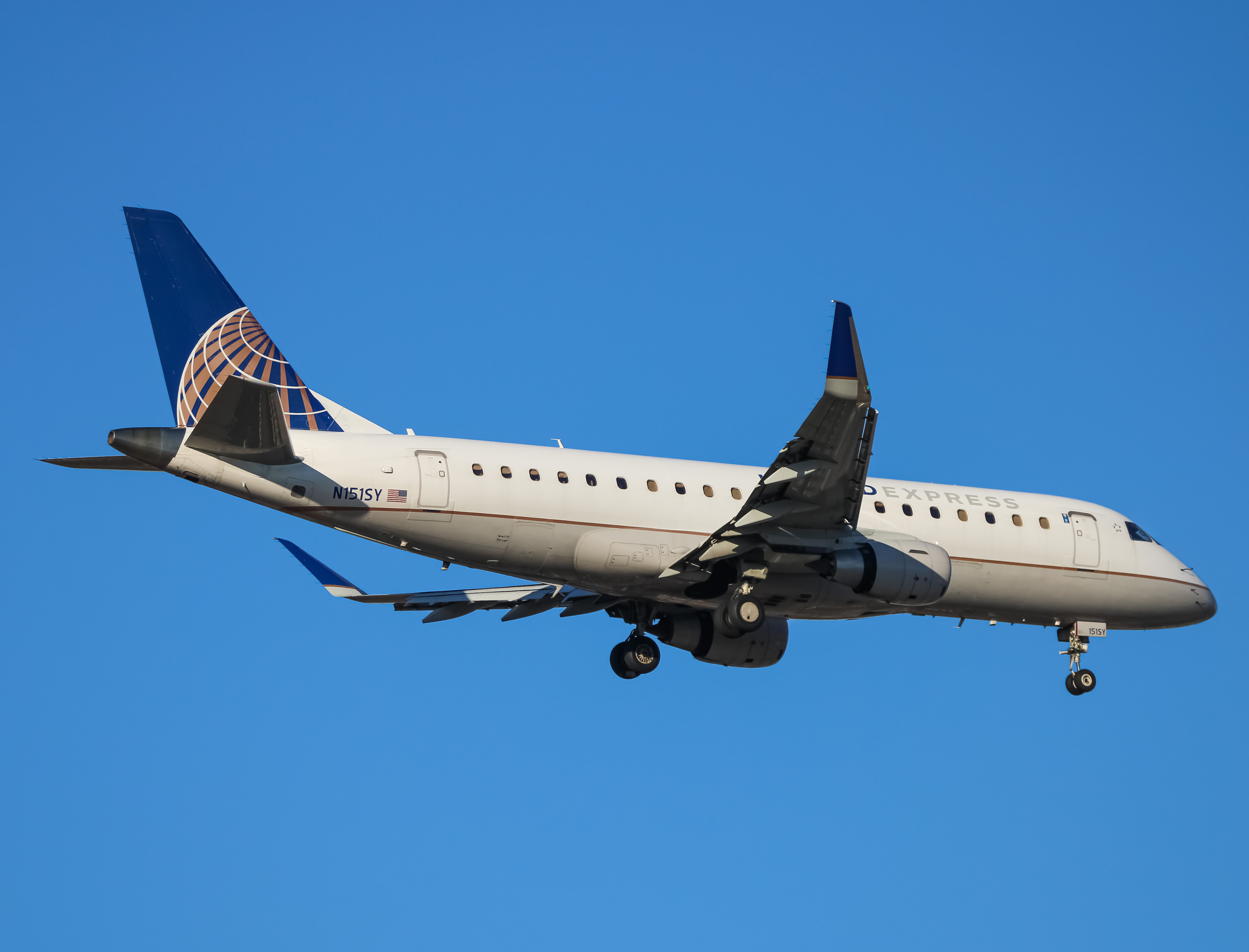 Full size: United Express Embraer E175 N151SY at Baltimore/Washington International Thurgood Marshall Airport