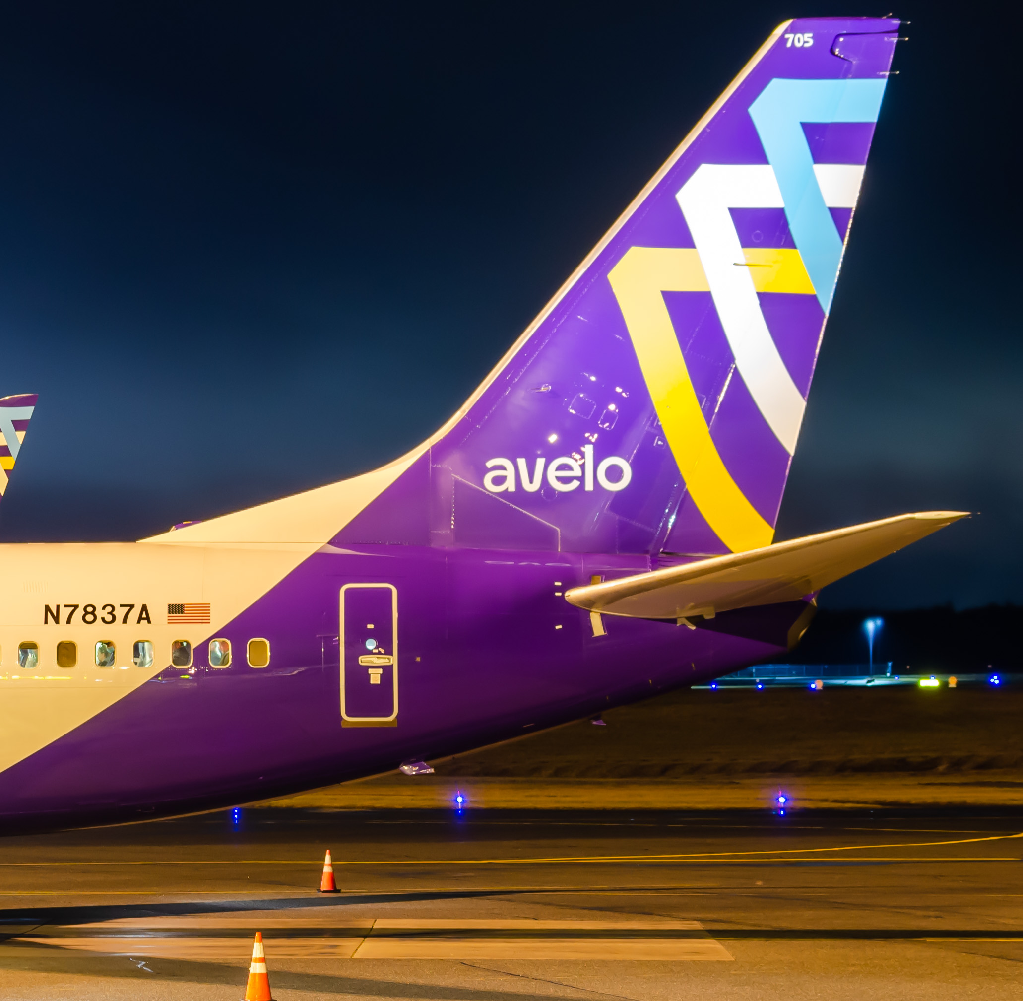 Full size: Avelo Airlines Boeing 737-700 N7837A at Atlantic City International Airport