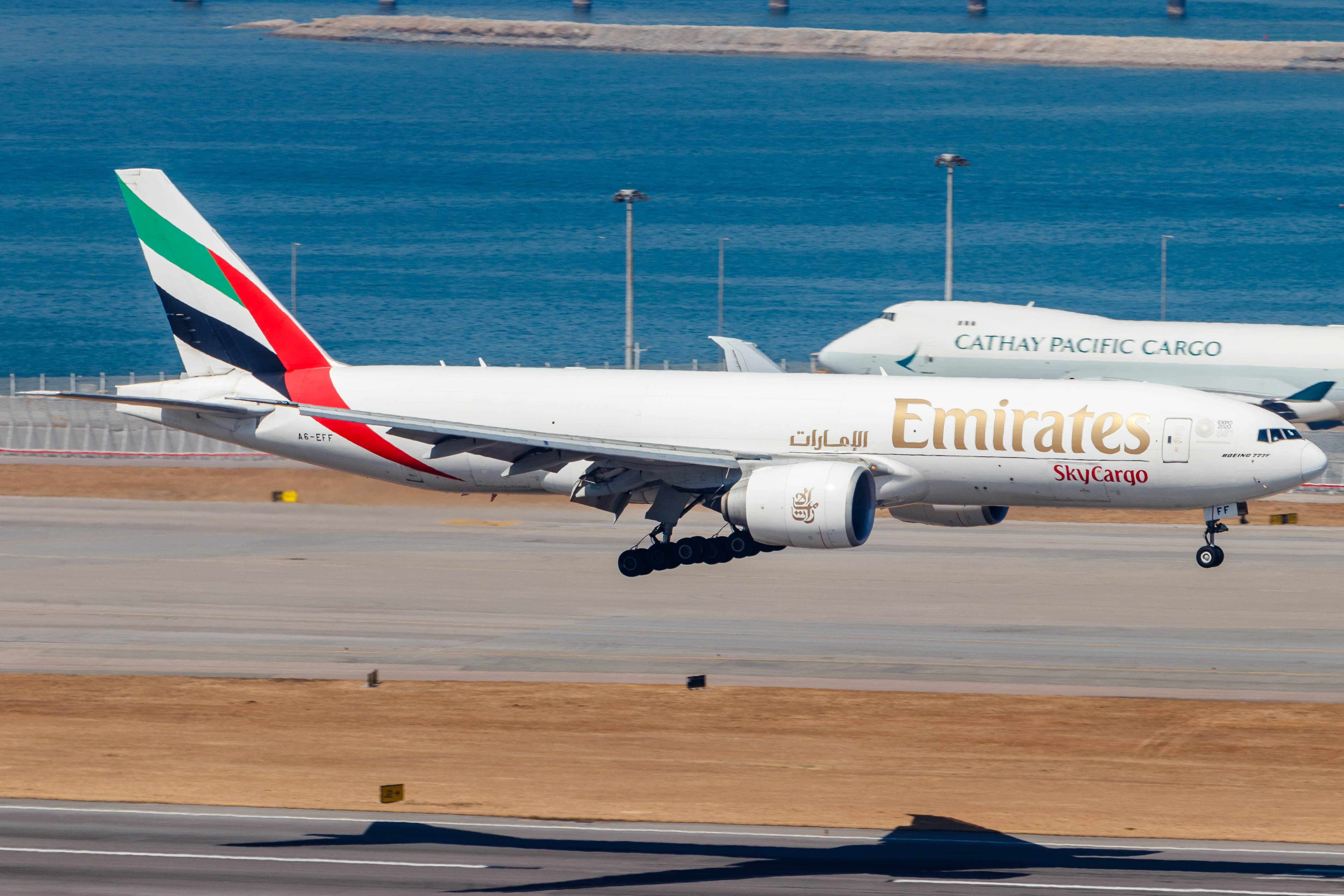 Full size: Emirates SkyCargo Boeing 777-F A6-EFF at Hong Kong International Airport