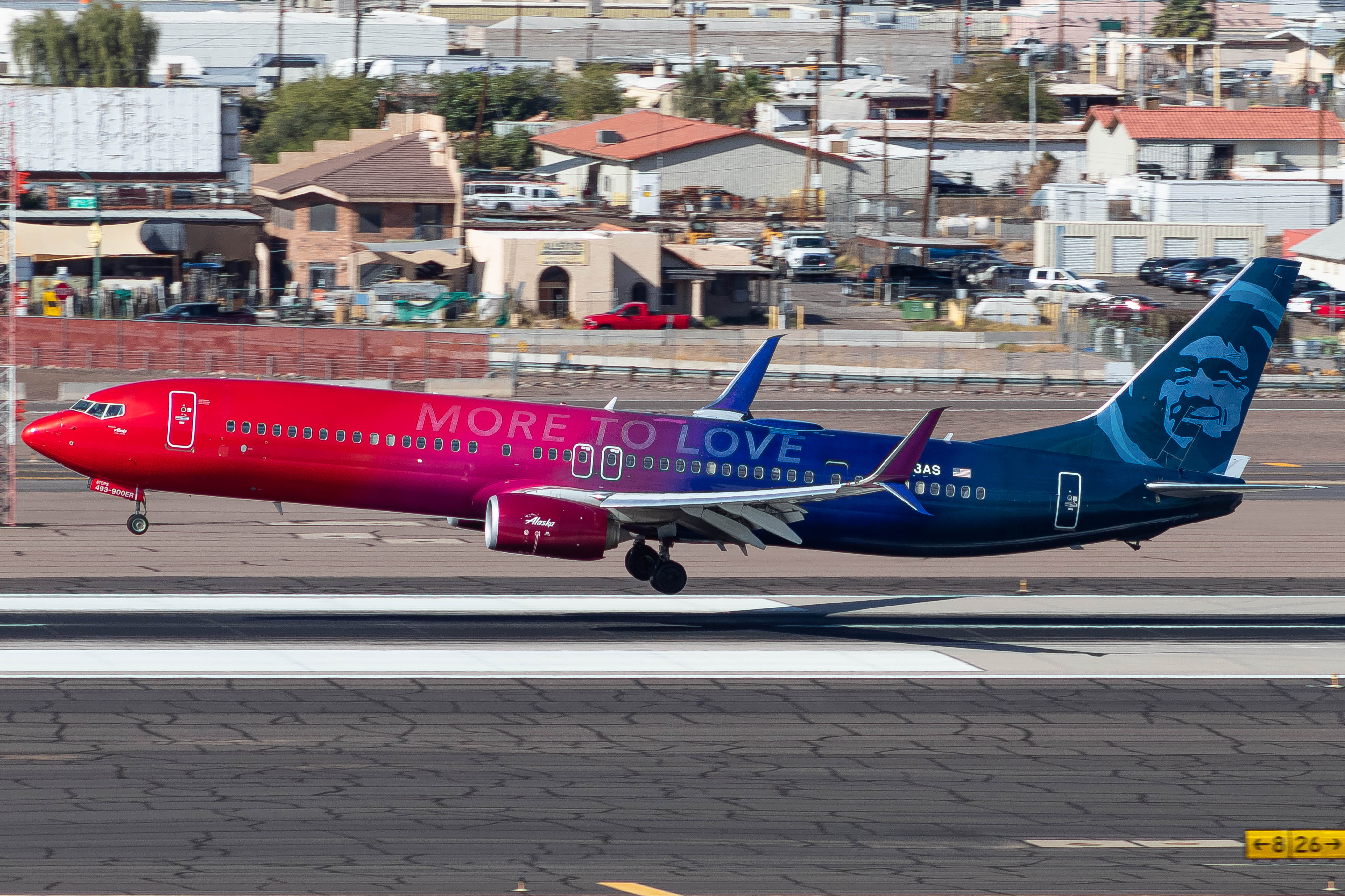 Full size: Alaska Airlines Boeing 737-900ER N493AS at Phoenix Sky Harbor International Airport