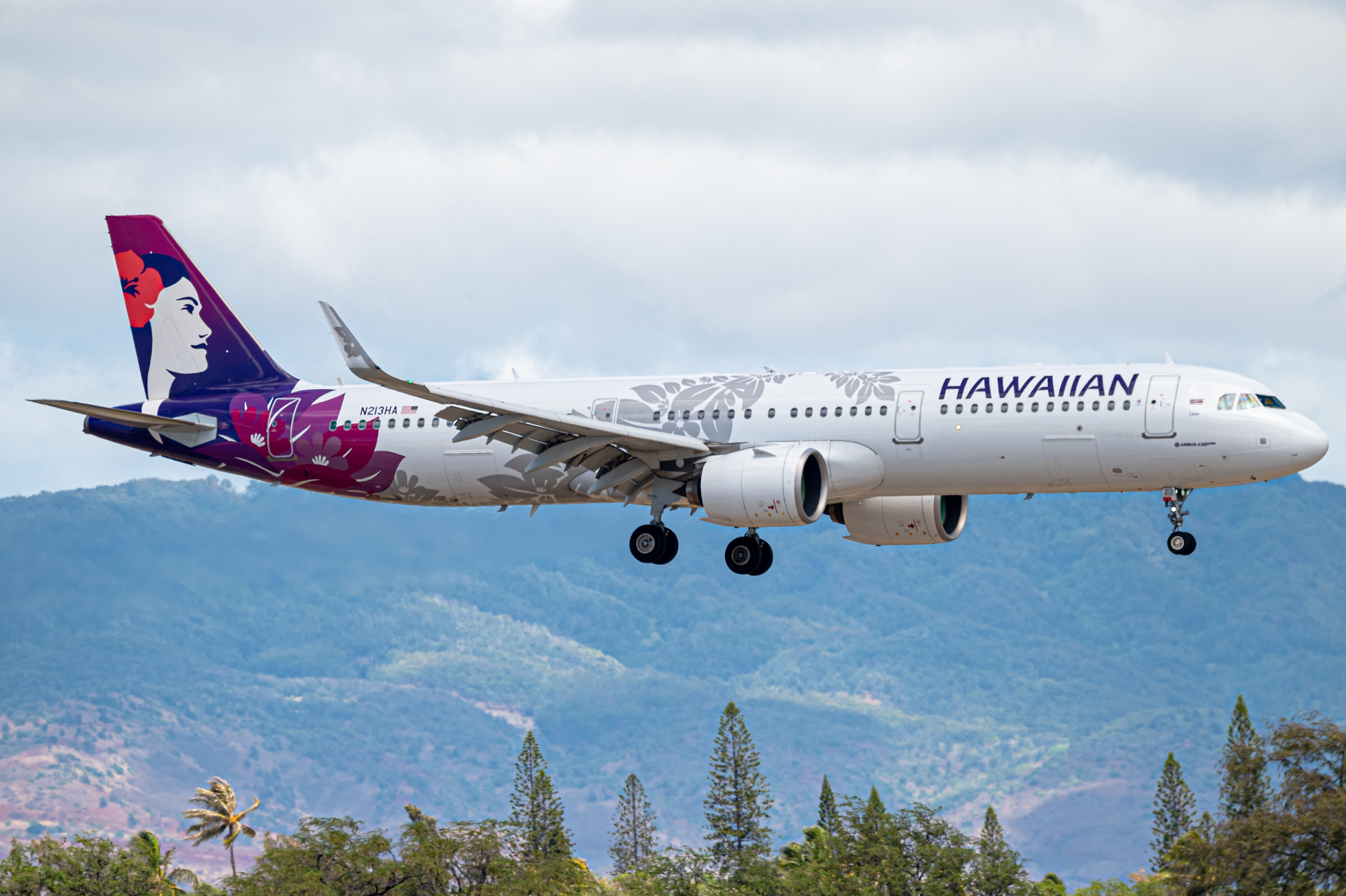 Full size: Hawaiian Airlines Airbus A321NEO N213HA at Daniel K Inouye International Airport