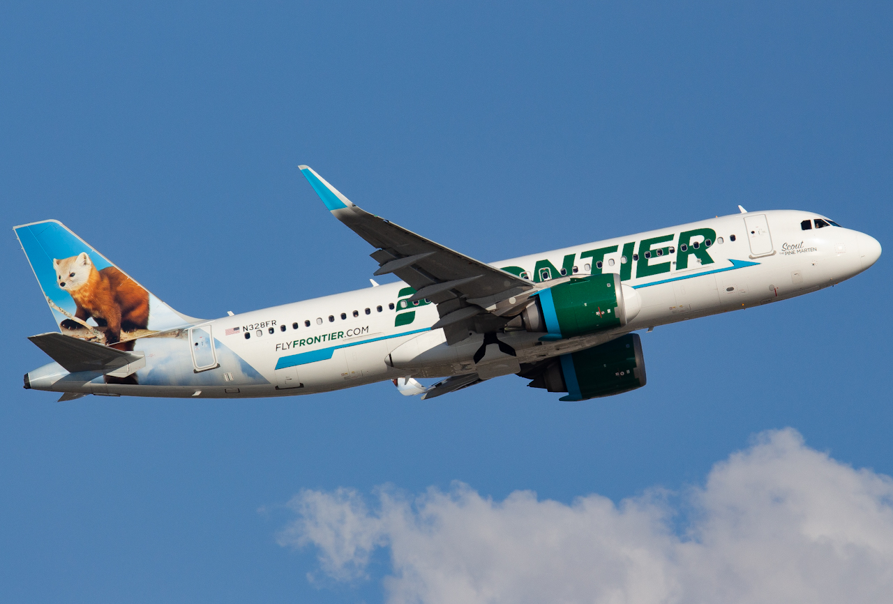 Full size: Frontier Airlines Airbus A320neo N328FR at Tampa International Airport