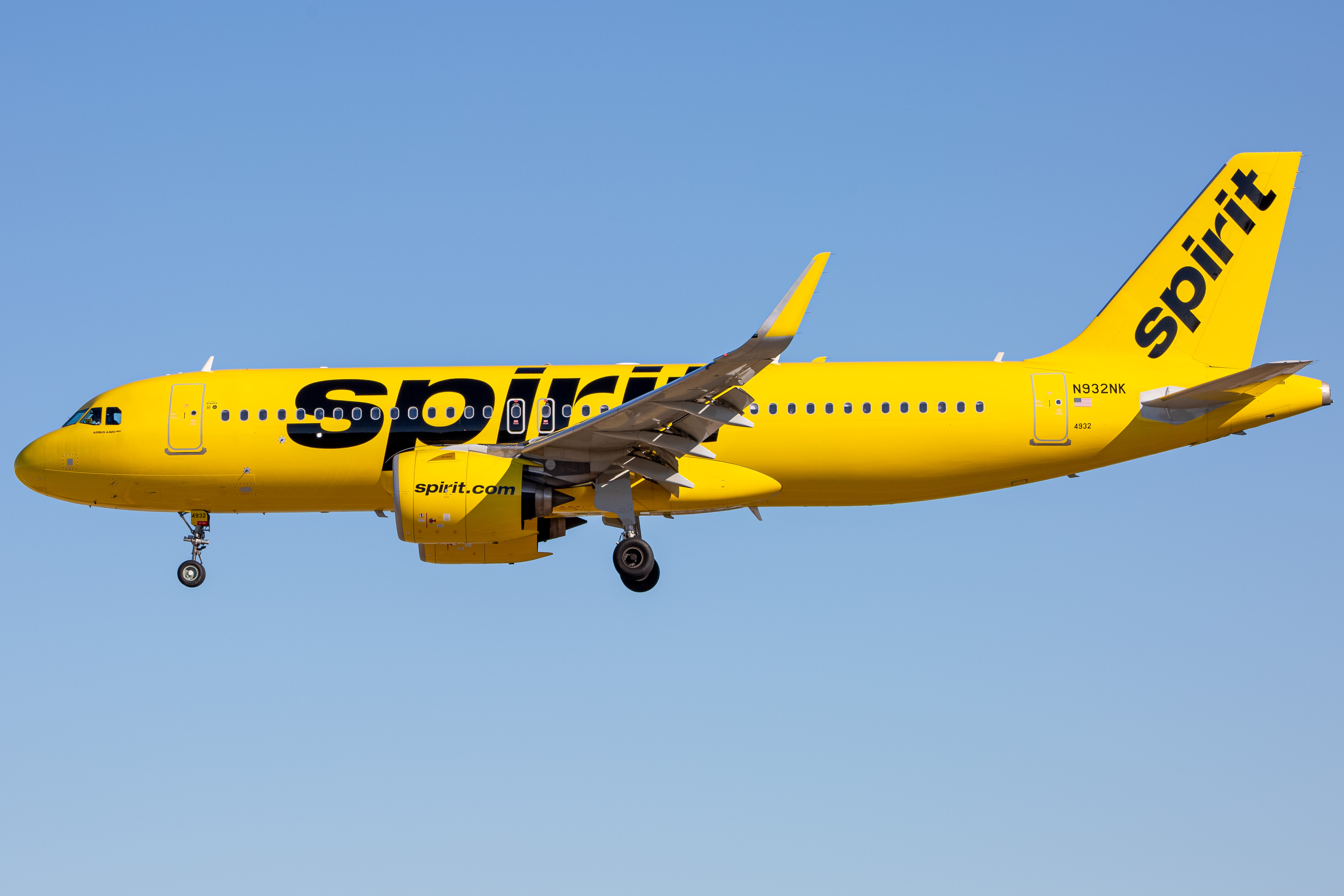 Full size: Spirit Airlines Airbus A320NEO N932NK at Baltimore/Washington International Thurgood Marshall Airport