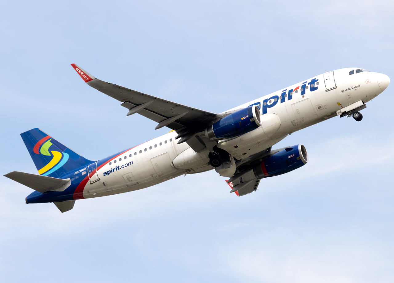 Full size: Spirit Airlines Airbus A320 N631NK at Latrobe Arnold Palmer Regional Airport