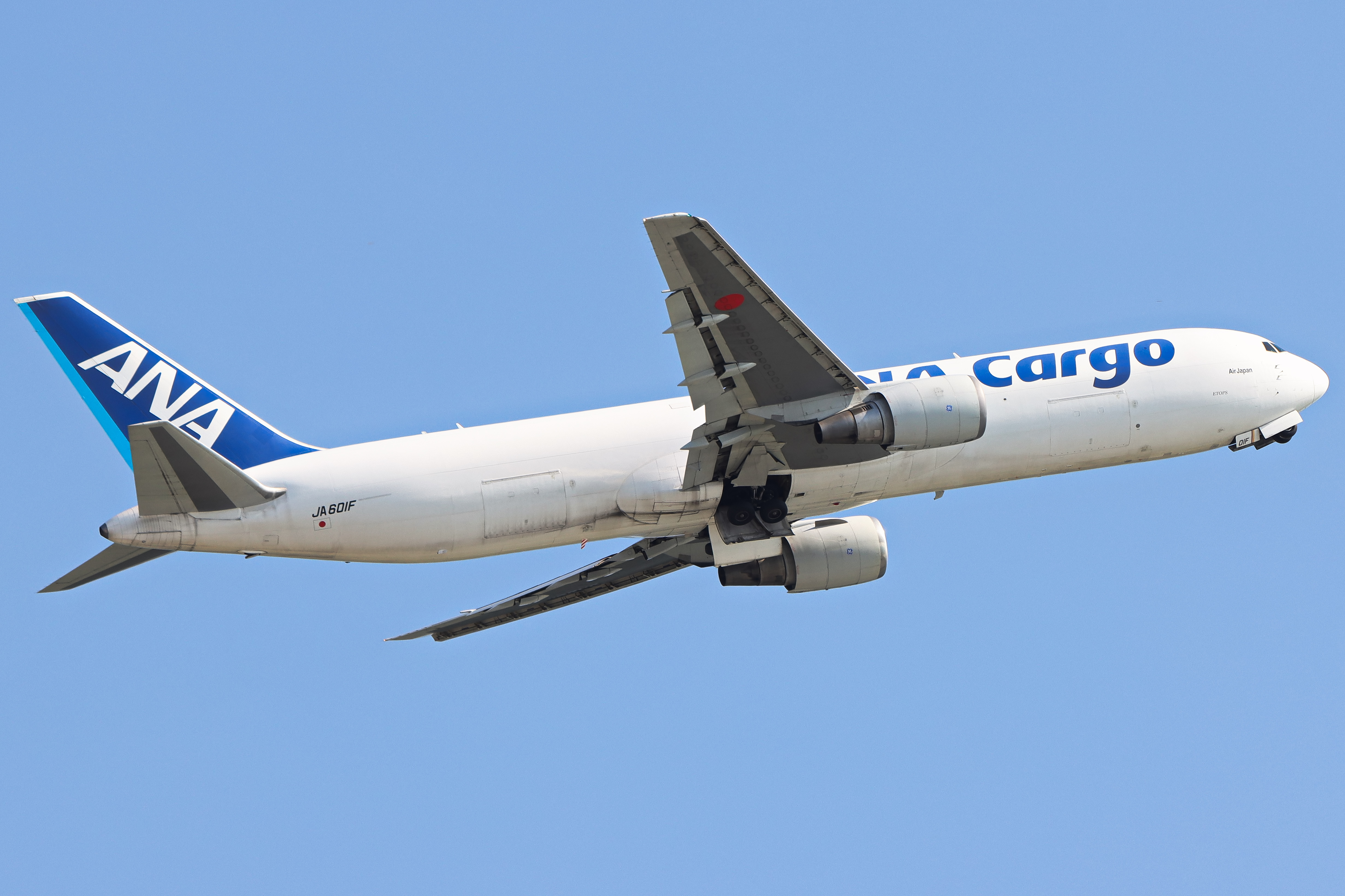 Full size: ANA Cargo Boeing 767-300F JA601F at Hong Kong International Airport