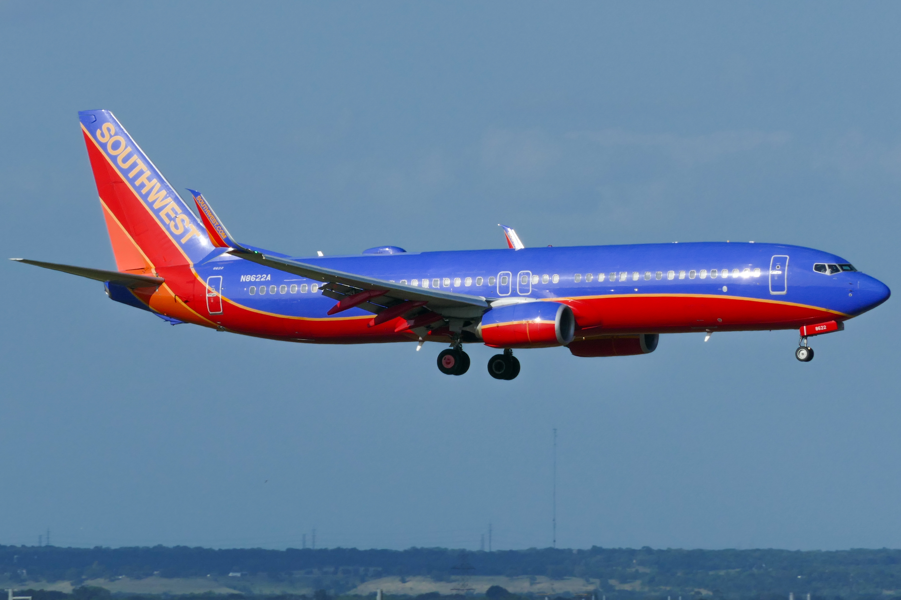 Full size: Southwest Airlines Boeing 737-800 N8622A at Austin-Bergstrom International Airport