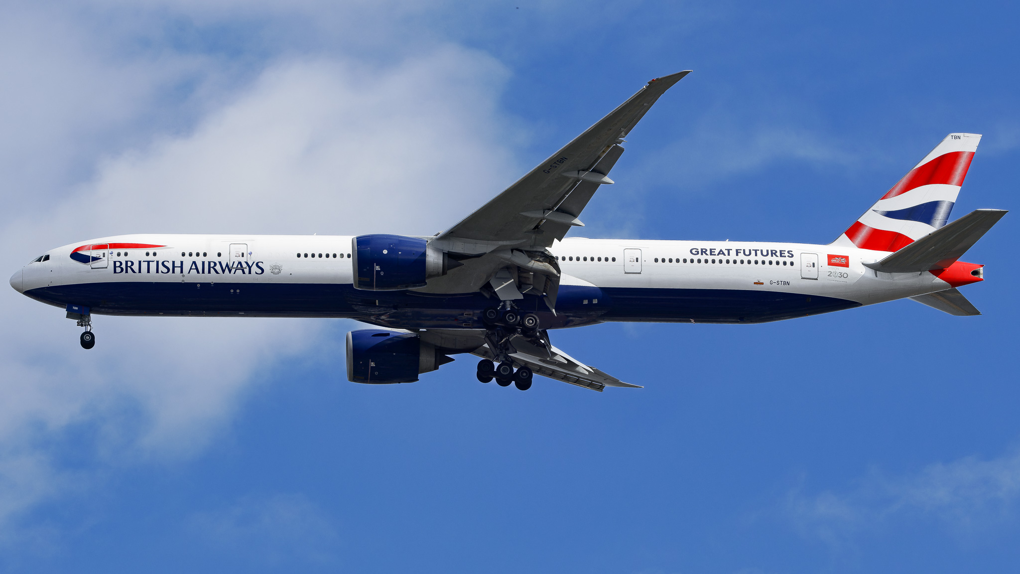 Full size: British Airways Boeing 777-300ER G-STBN at John F. Kennedy International Airport