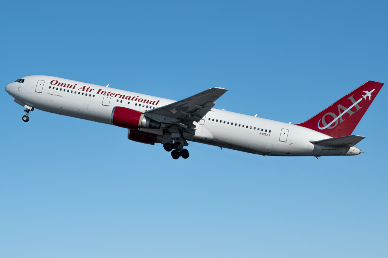 Full size: Omni Air International Boeing 767-300ER N486AX at Anchorage Ted Stevens International Airport