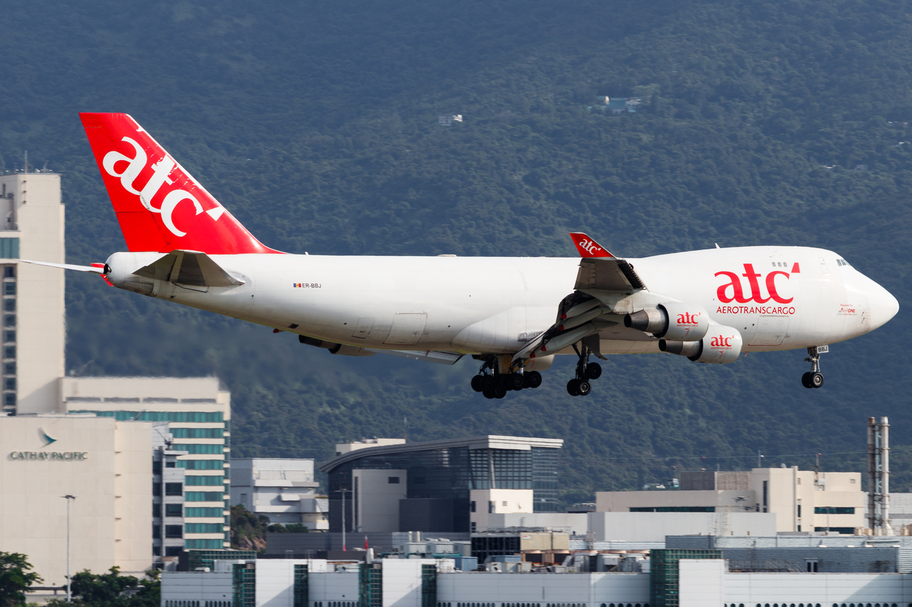 Full size: AeroTransCargo Boeing 747-400F ER-BBJ at Hong Kong International Airport
