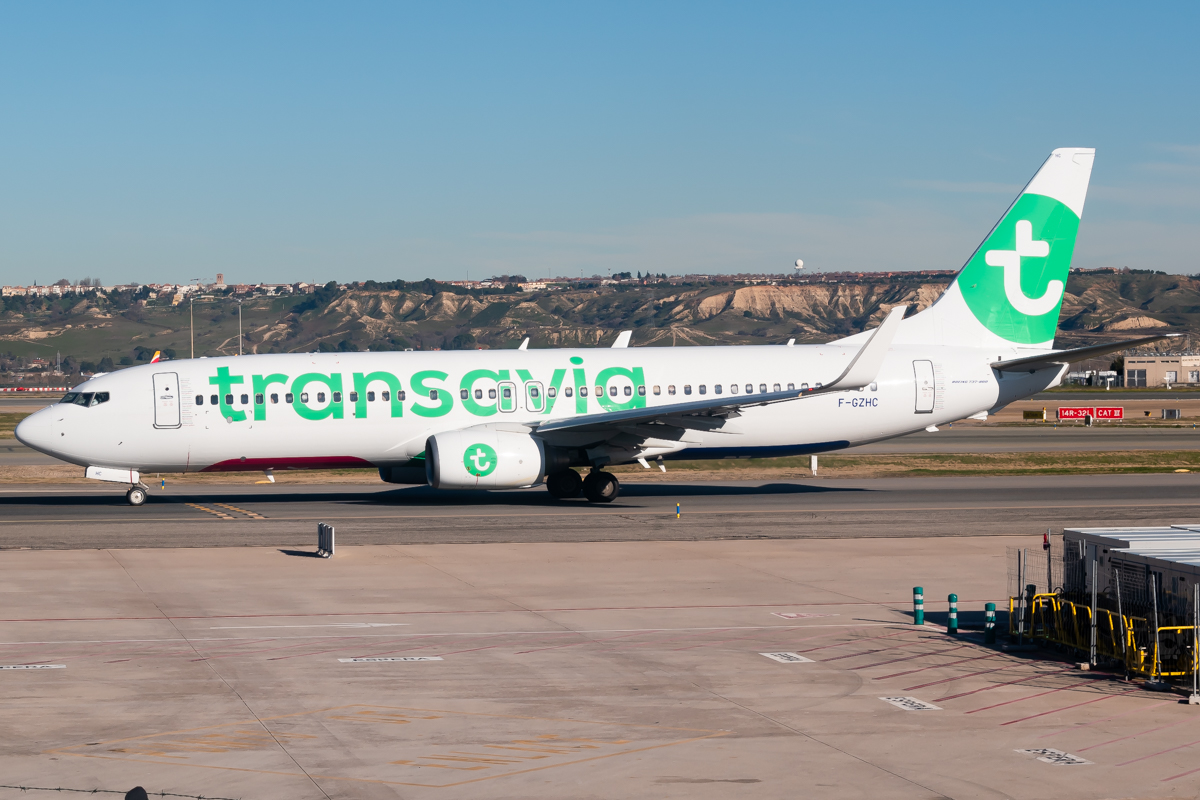 Full size: Transavia  Boeing 737-800 F-GZHC at Madrid Barajas Airport