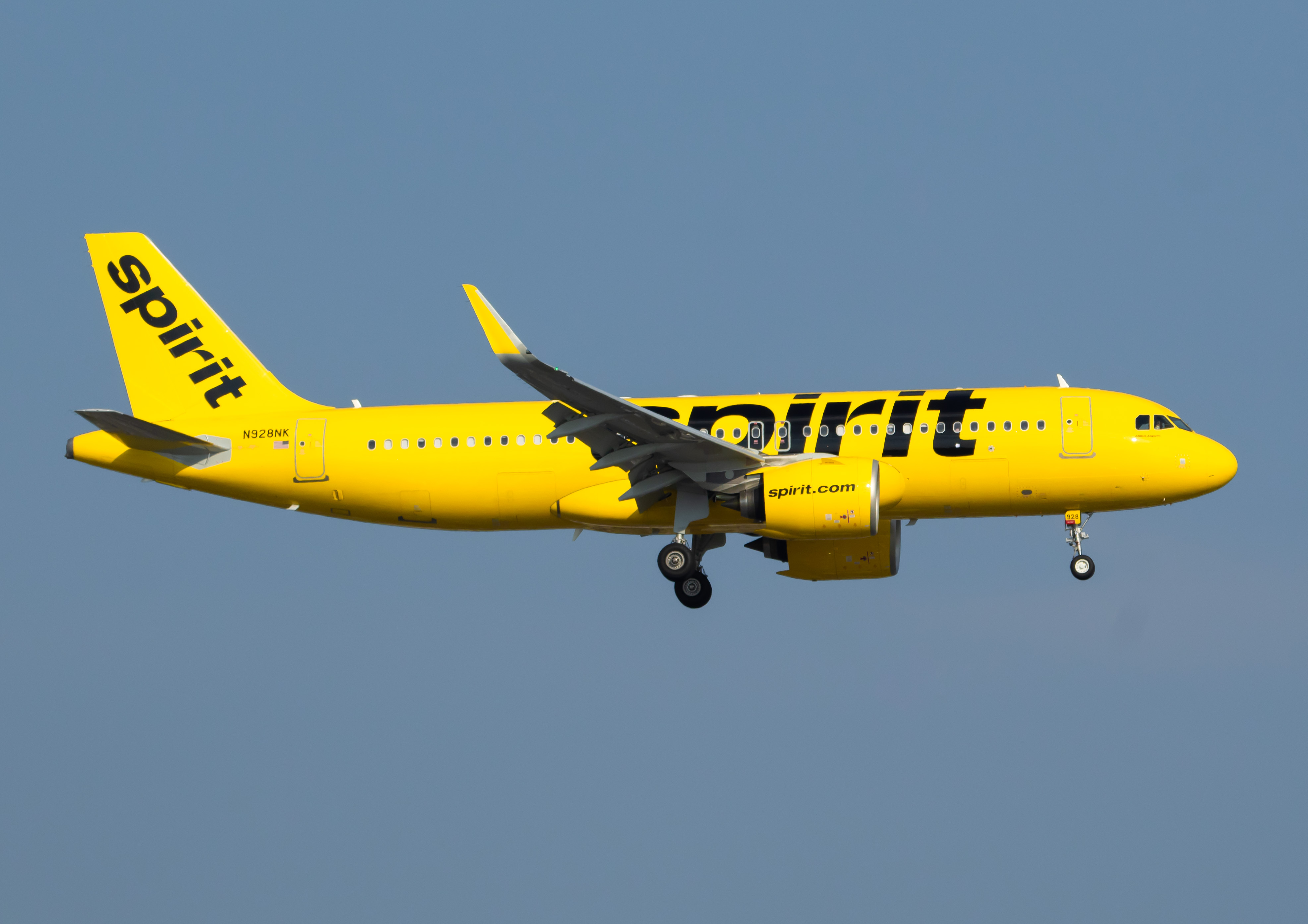 Full size: Spirit Airlines Airbus A320NEO N928NK at Newark Liberty International Airport