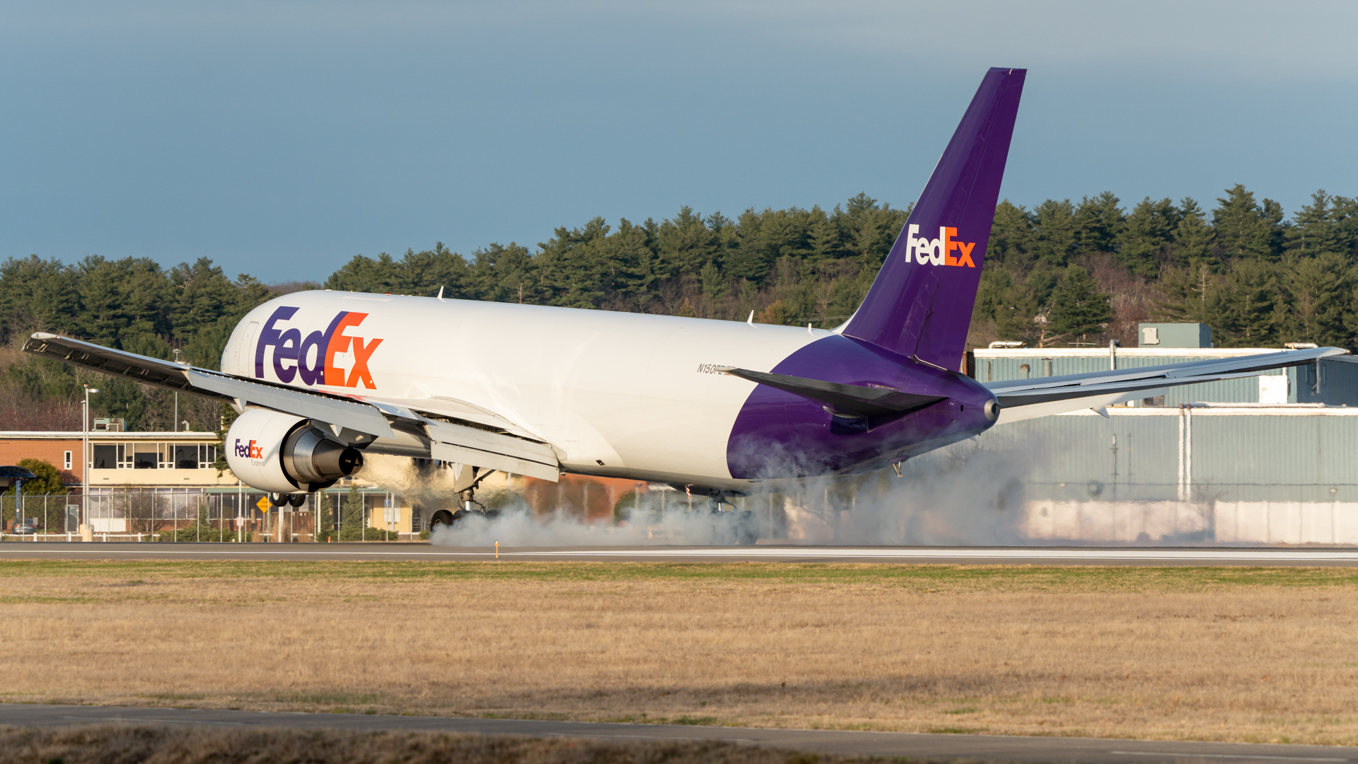 Full size: FedEx Boeing 767-300F N150FE at Manchester Airport