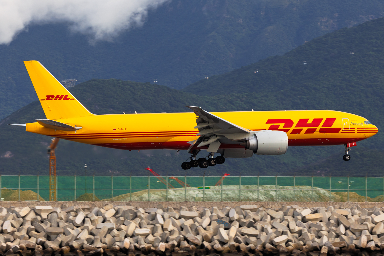 Full size: Aerologic Boeing 777-F D-AALP at Hong Kong International Airport